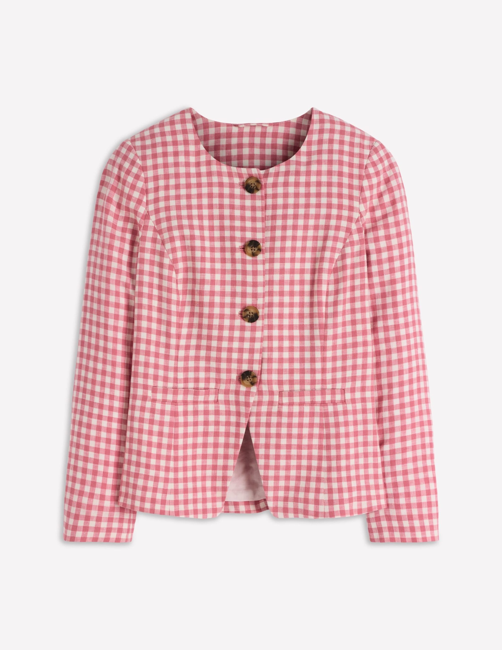 Hampstead Linen Blazer-Vintage Rose Gingham - Image 7