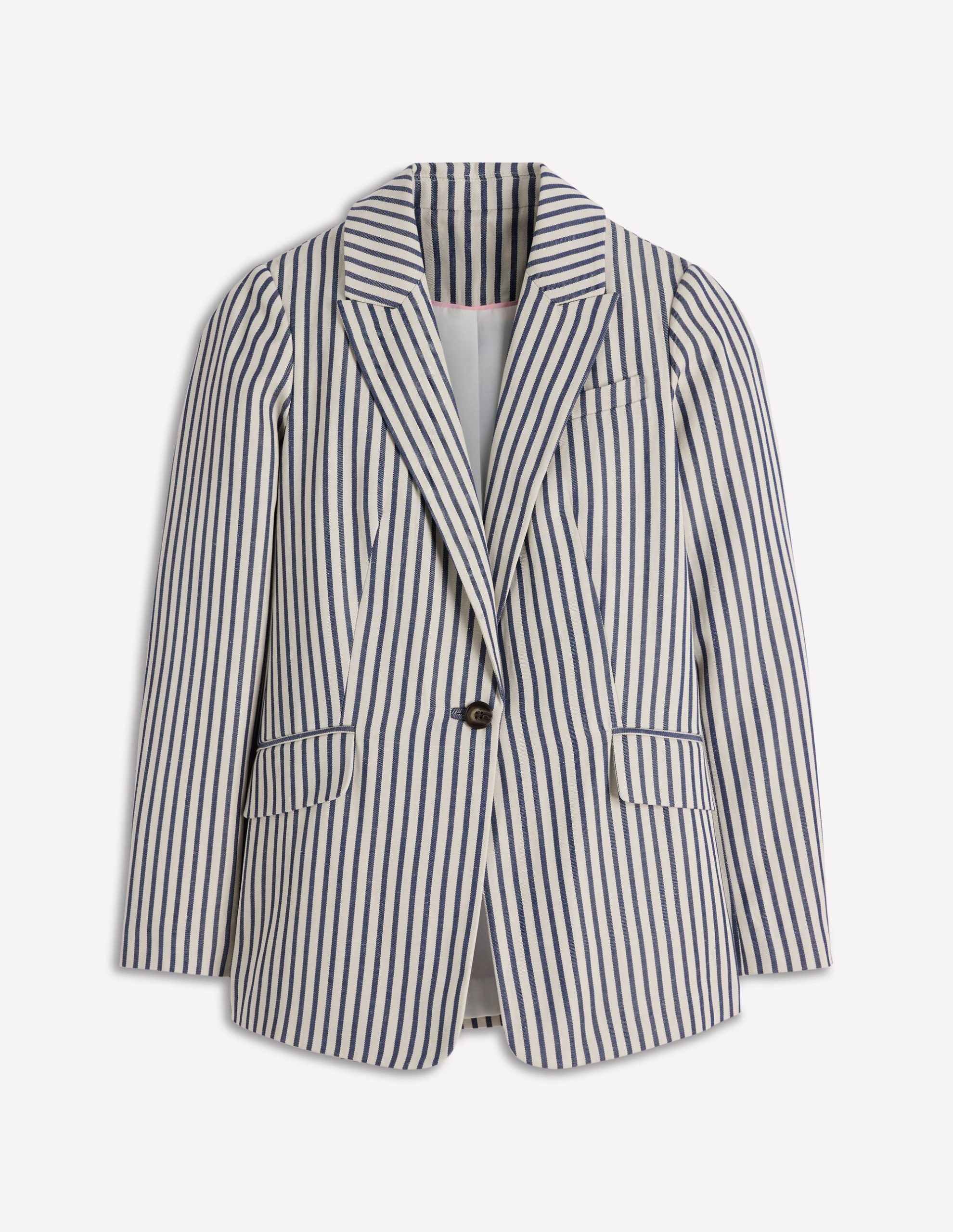 Woodbridge Relaxed Blazer-Blue and Ivory Stripe - Image 7