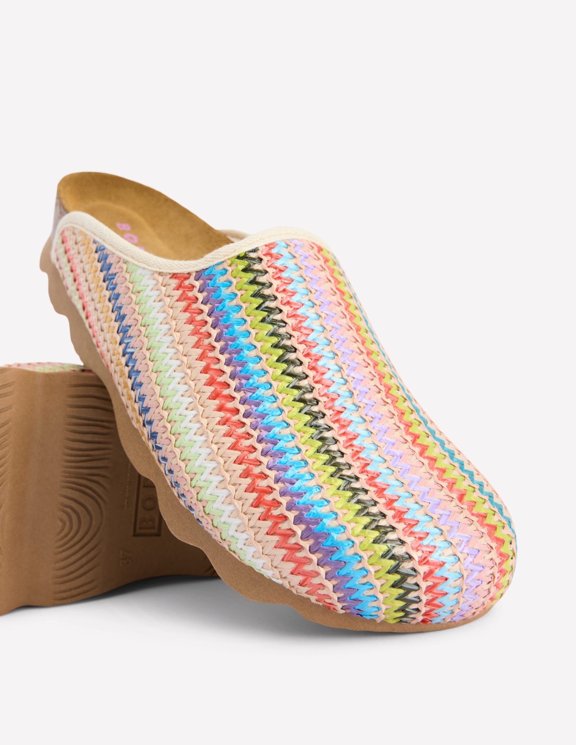 Lyla Colour Block Clogs-Multi Weave - Image 4
