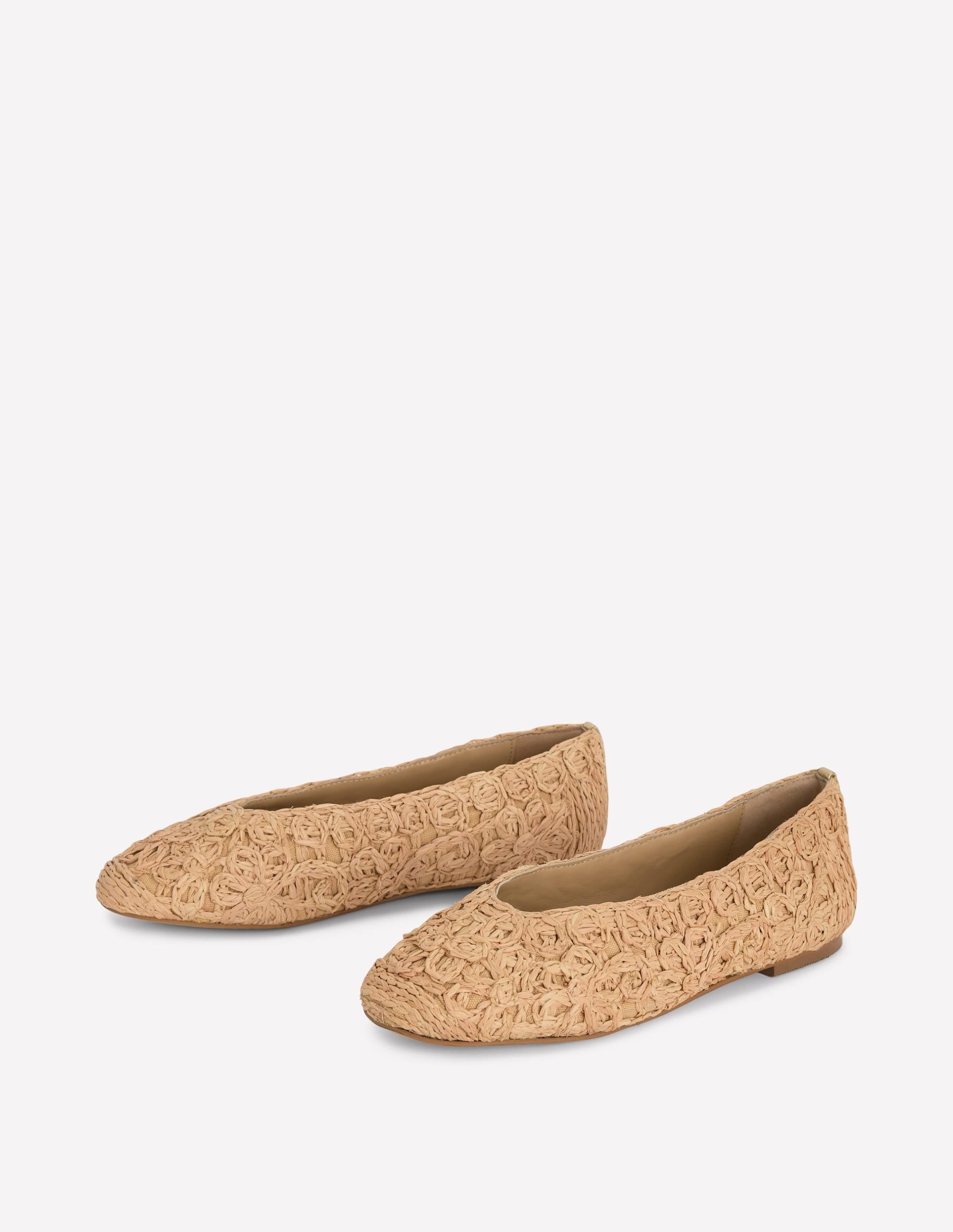 High Cut Ballet Flats-Flower Raffia - Image 4