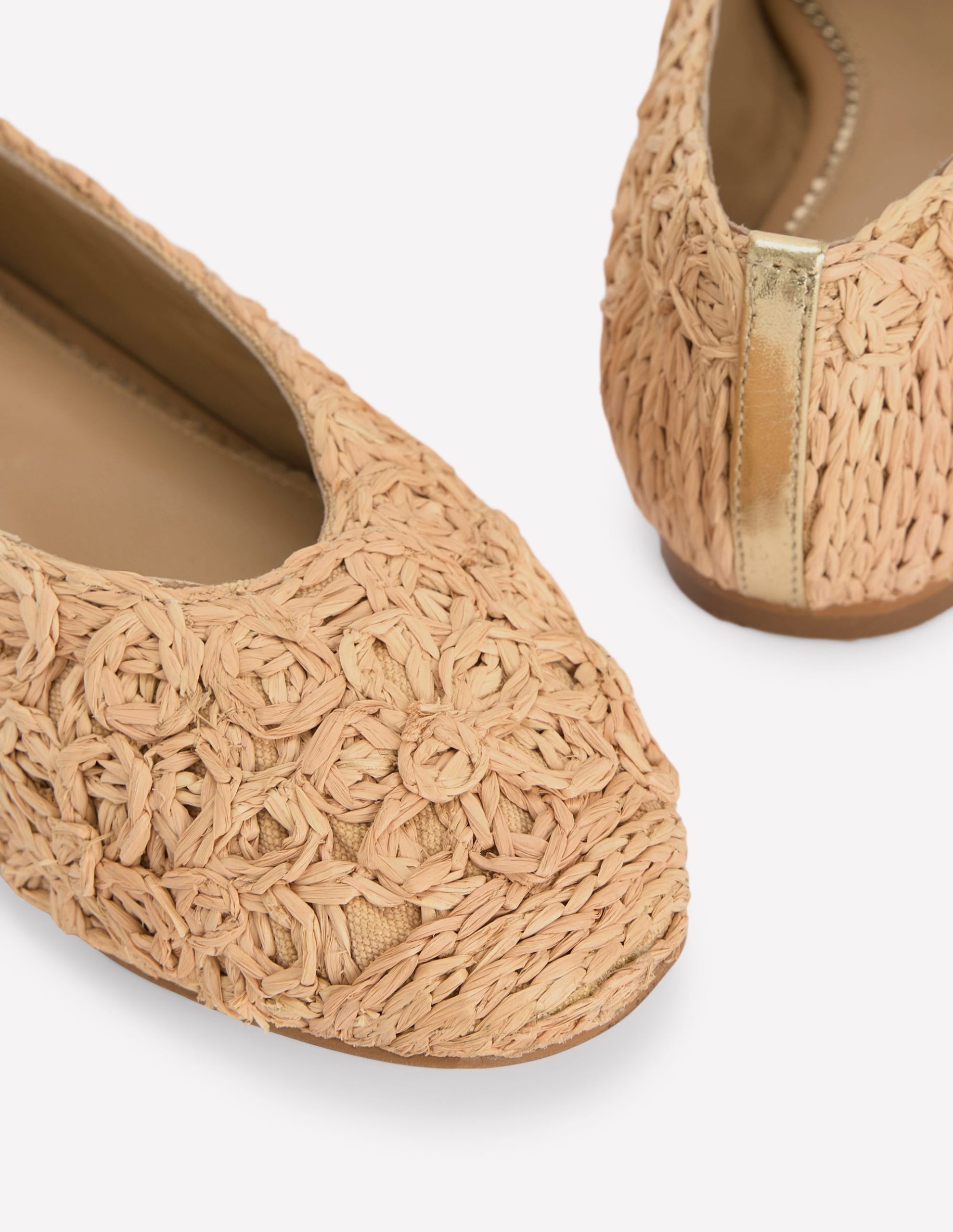 High Cut Ballet Flats-Flower Raffia - Image 5