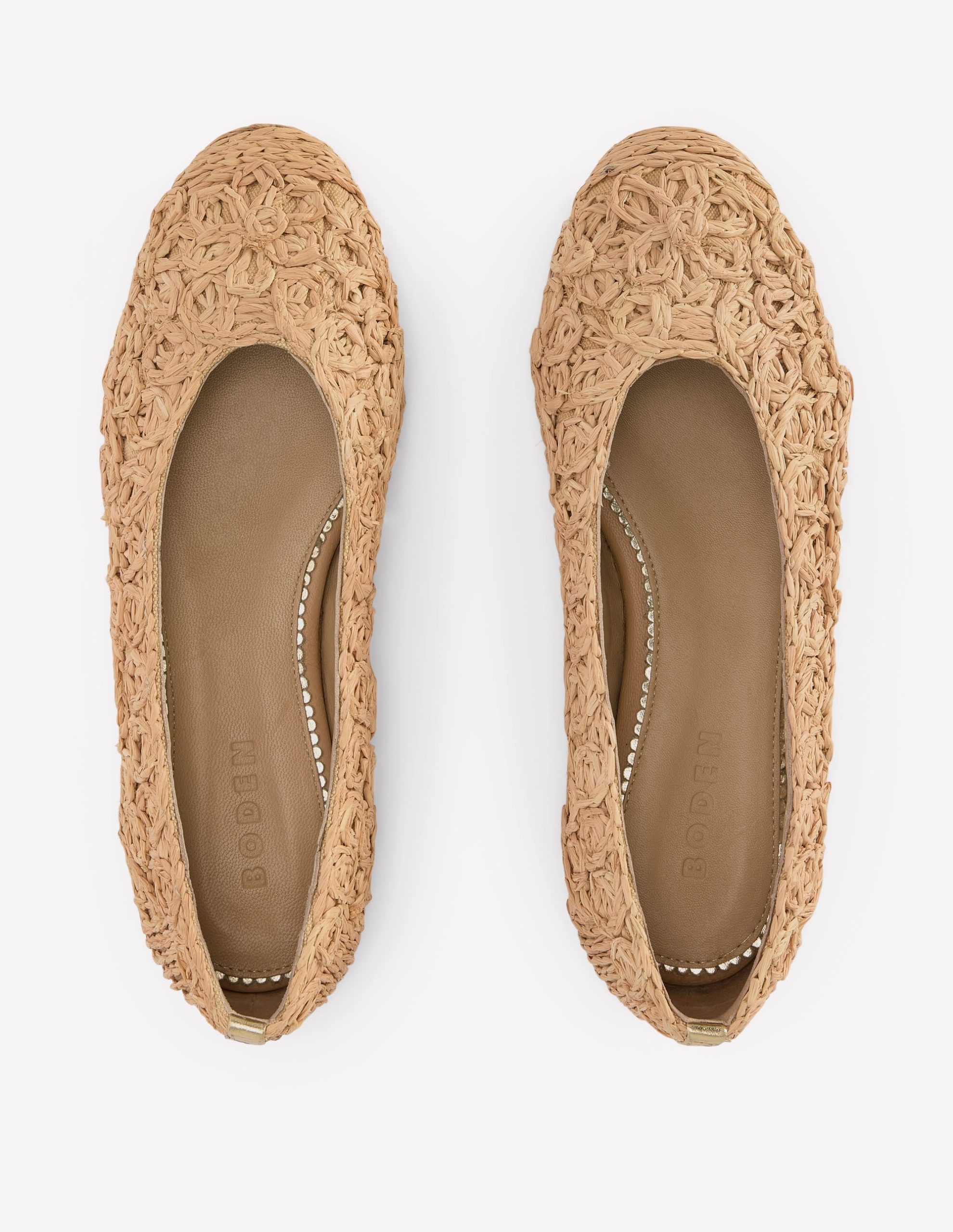 High Cut Ballet Flats-Flower Raffia - Image 6