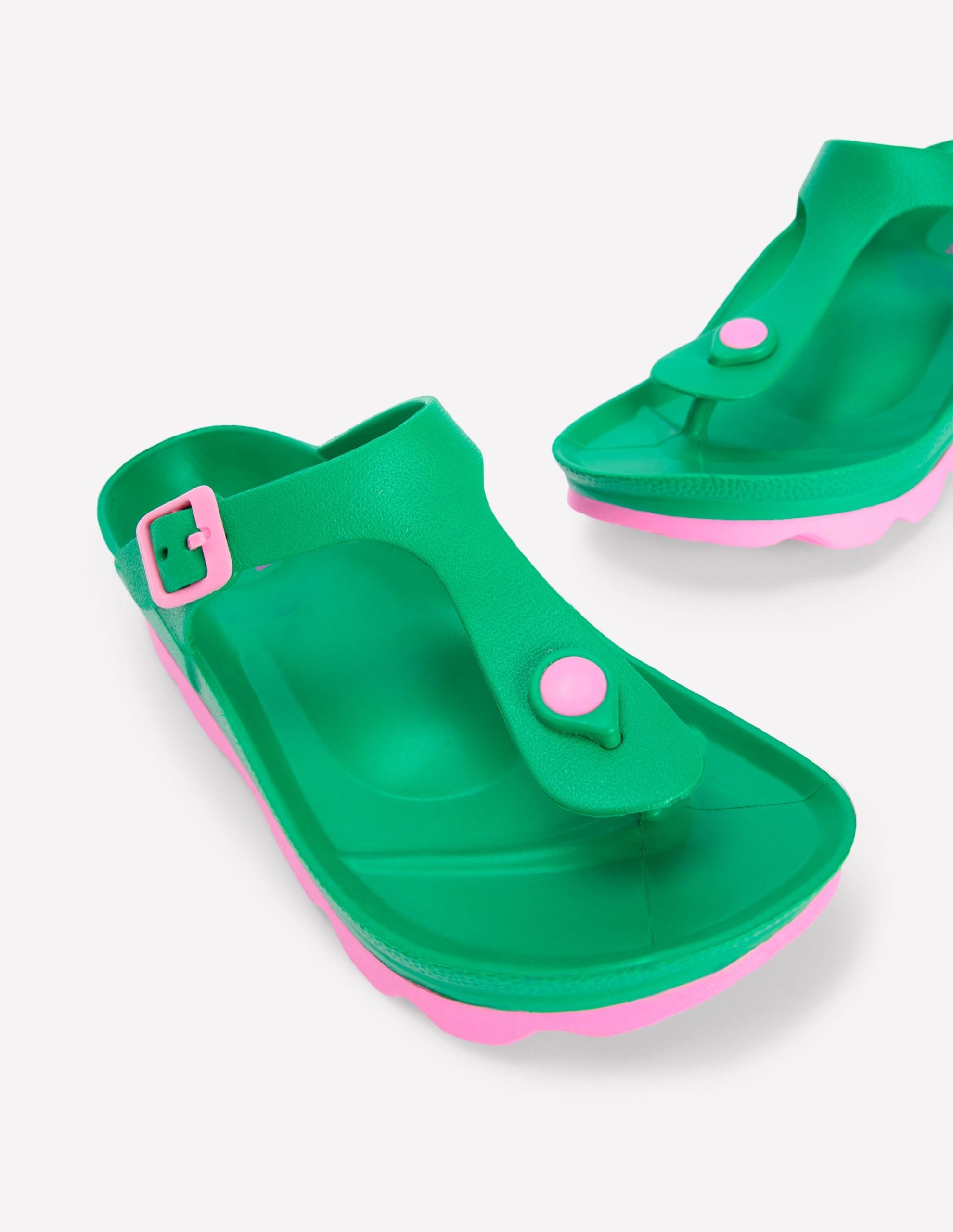Lyla Toe Post Sandals-Green/Pink - Image 4