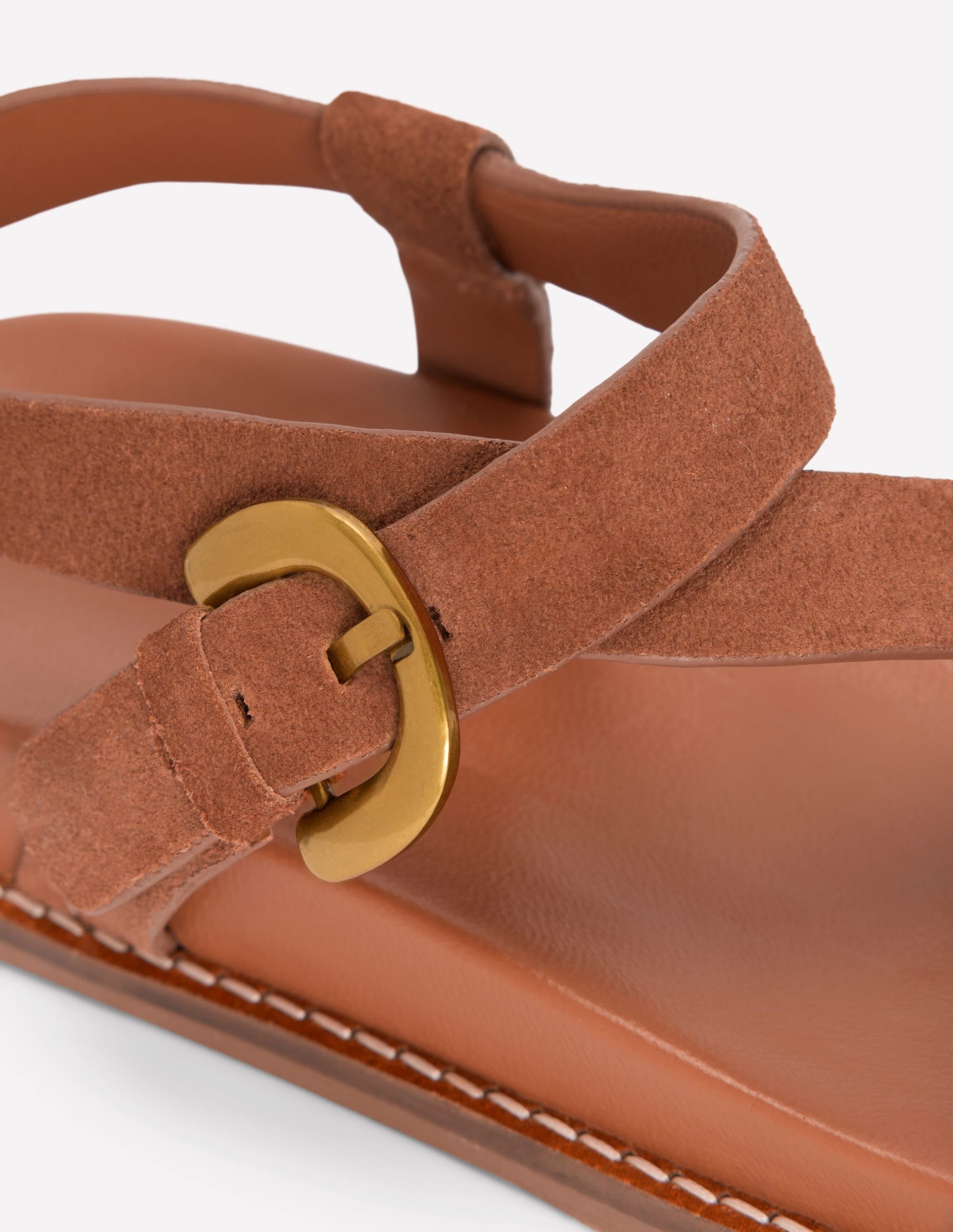 Chunky Asymmetric Sandal-Tan Suede - Image 4