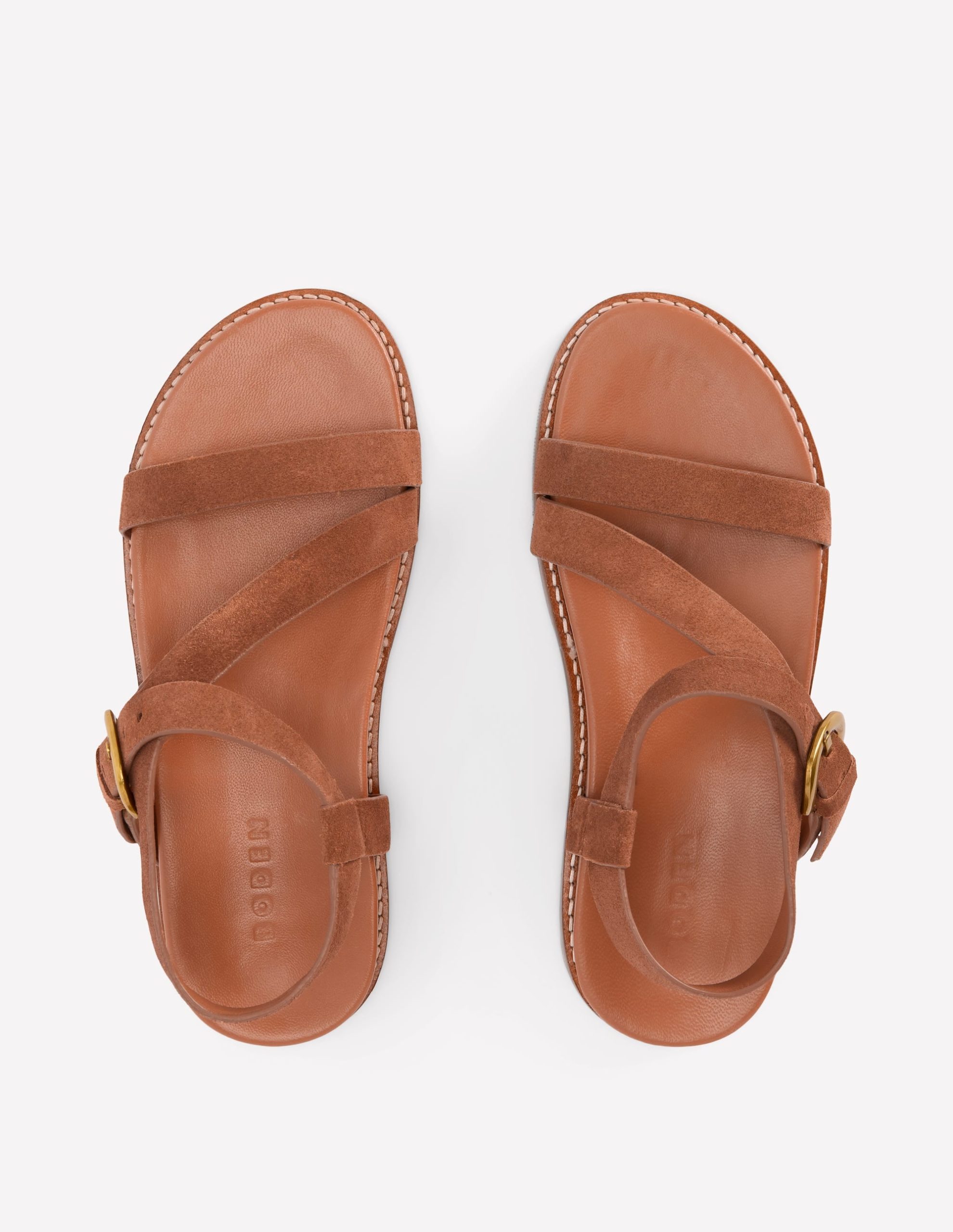 Chunky Asymmetric Sandal-Tan Suede - Image 5