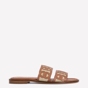 Interlocked Flat Sandal-Tan