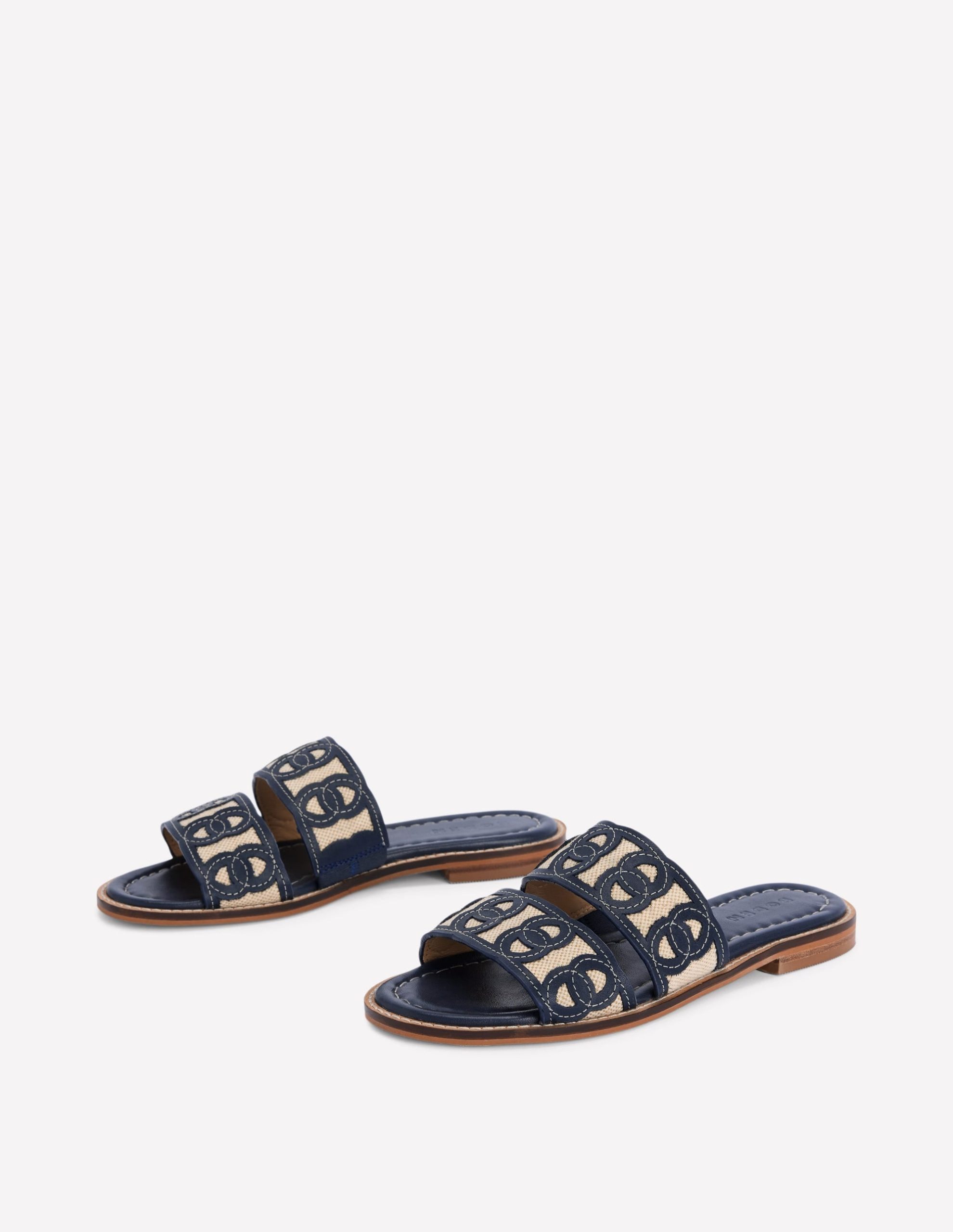 Interlocked Flat Sandal-Navy - Image 4