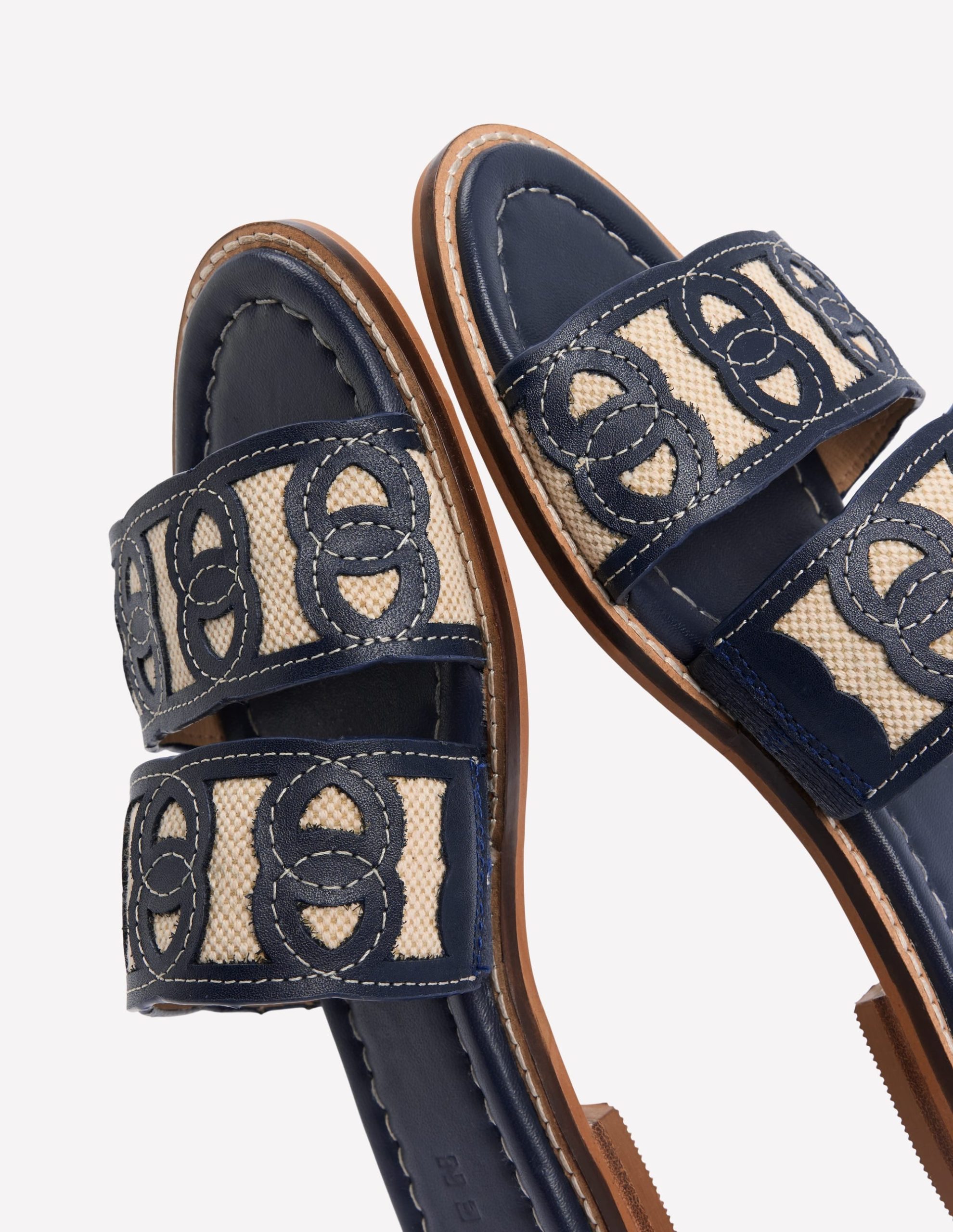 Interlocked Flat Sandal-Navy - Image 5