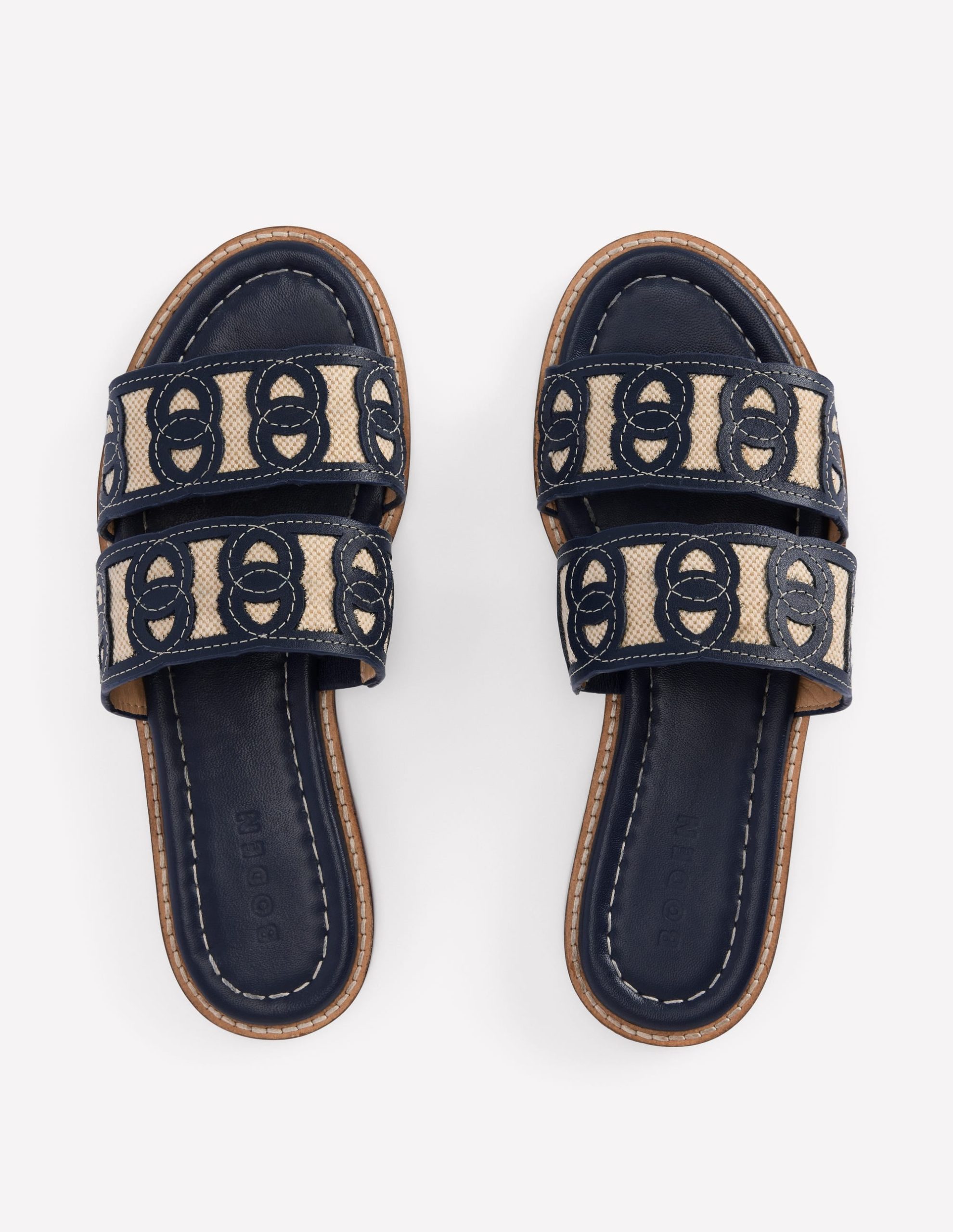 Interlocked Flat Sandal-Navy - Image 6