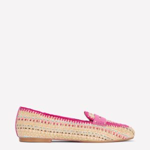 Classic Penny Loafers-Multi Raffia