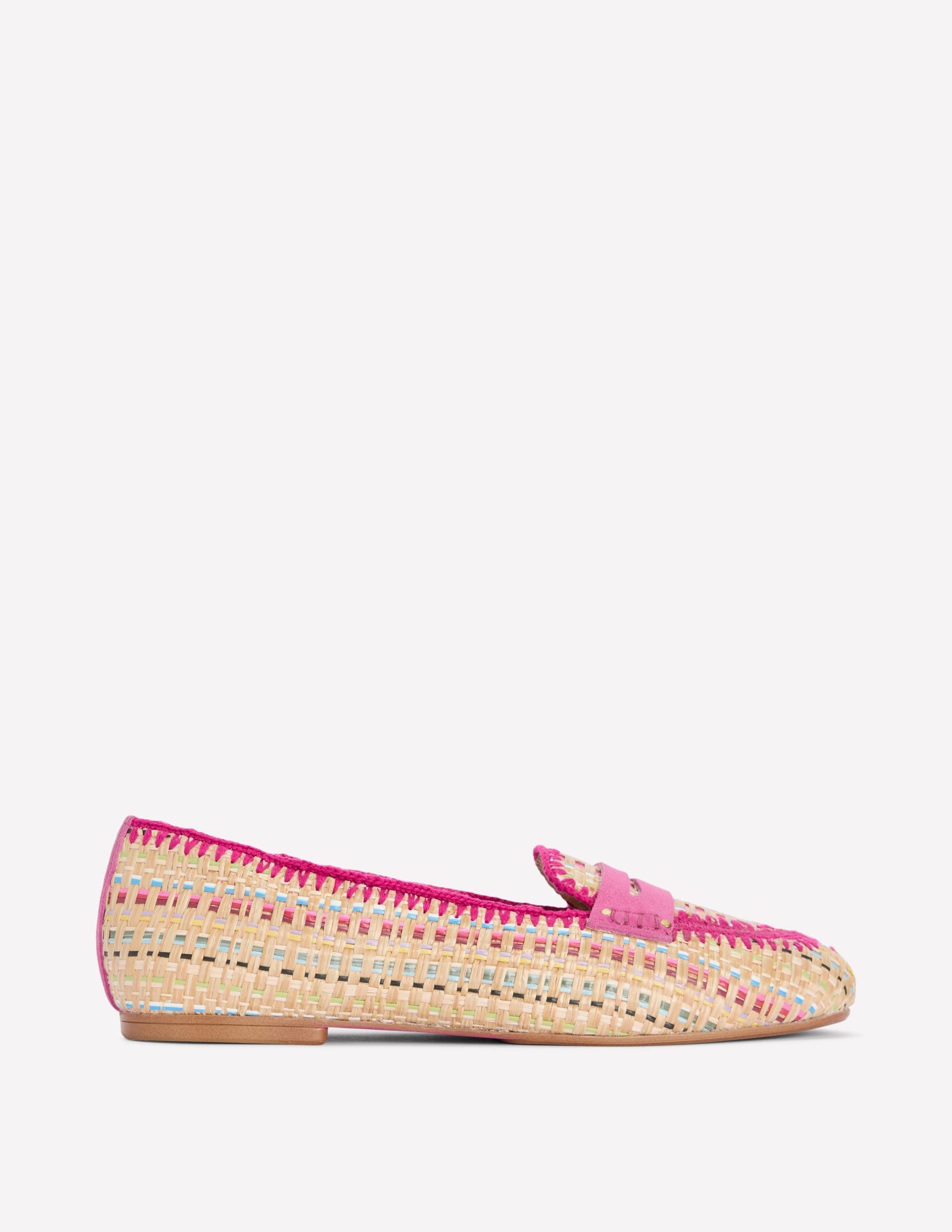 Classic Penny Loafers-Multi Raffia