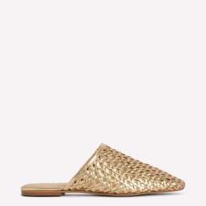 Mule Slipper Loafer-Gold Weave