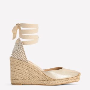 Cassie High Wedge Espadrille-Gold