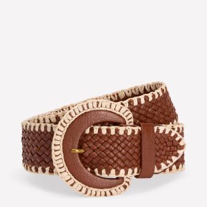 Woven Stitch Belt-Tan