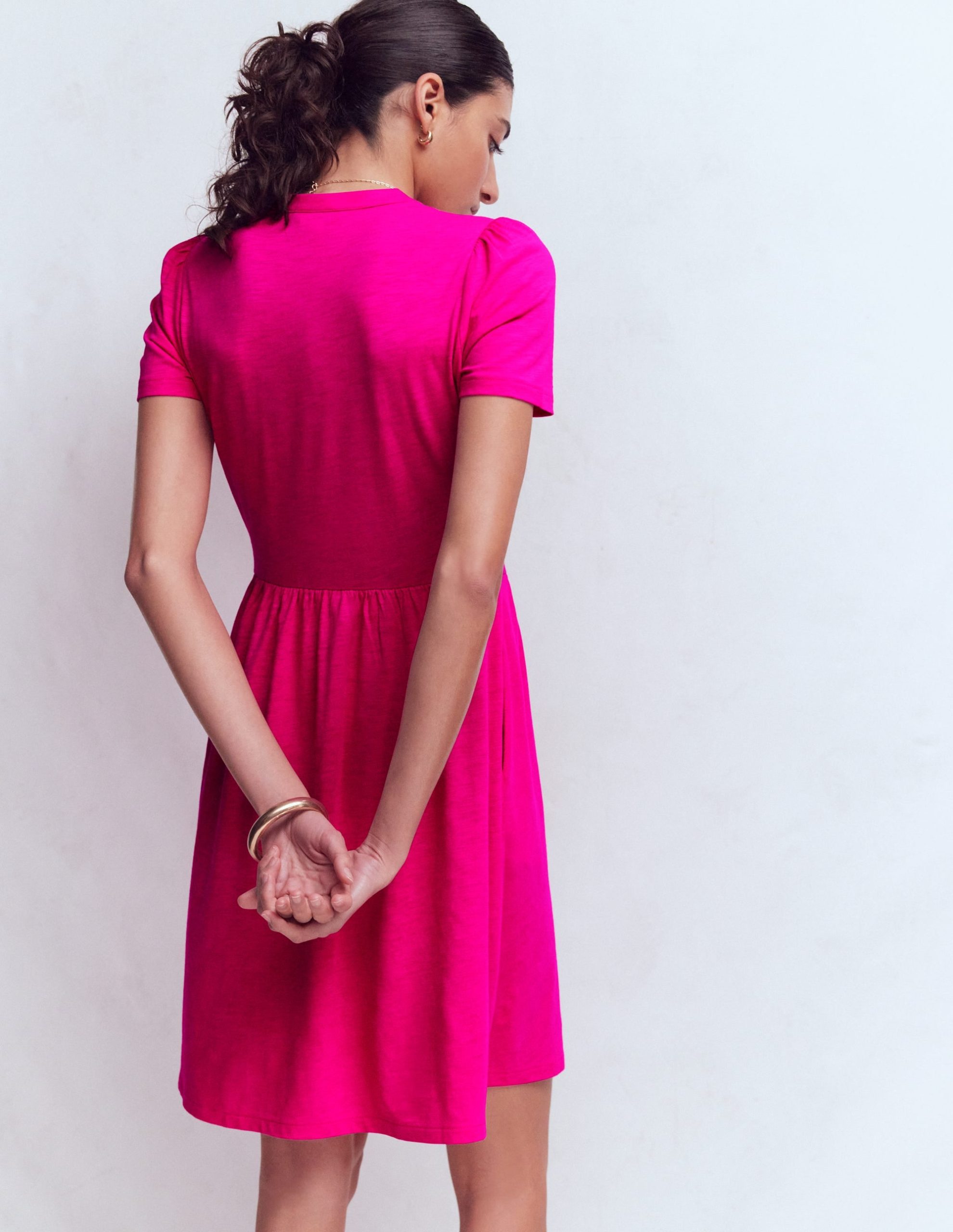 Naomi Short Sleeve Dress-Pink Peony - Image 3