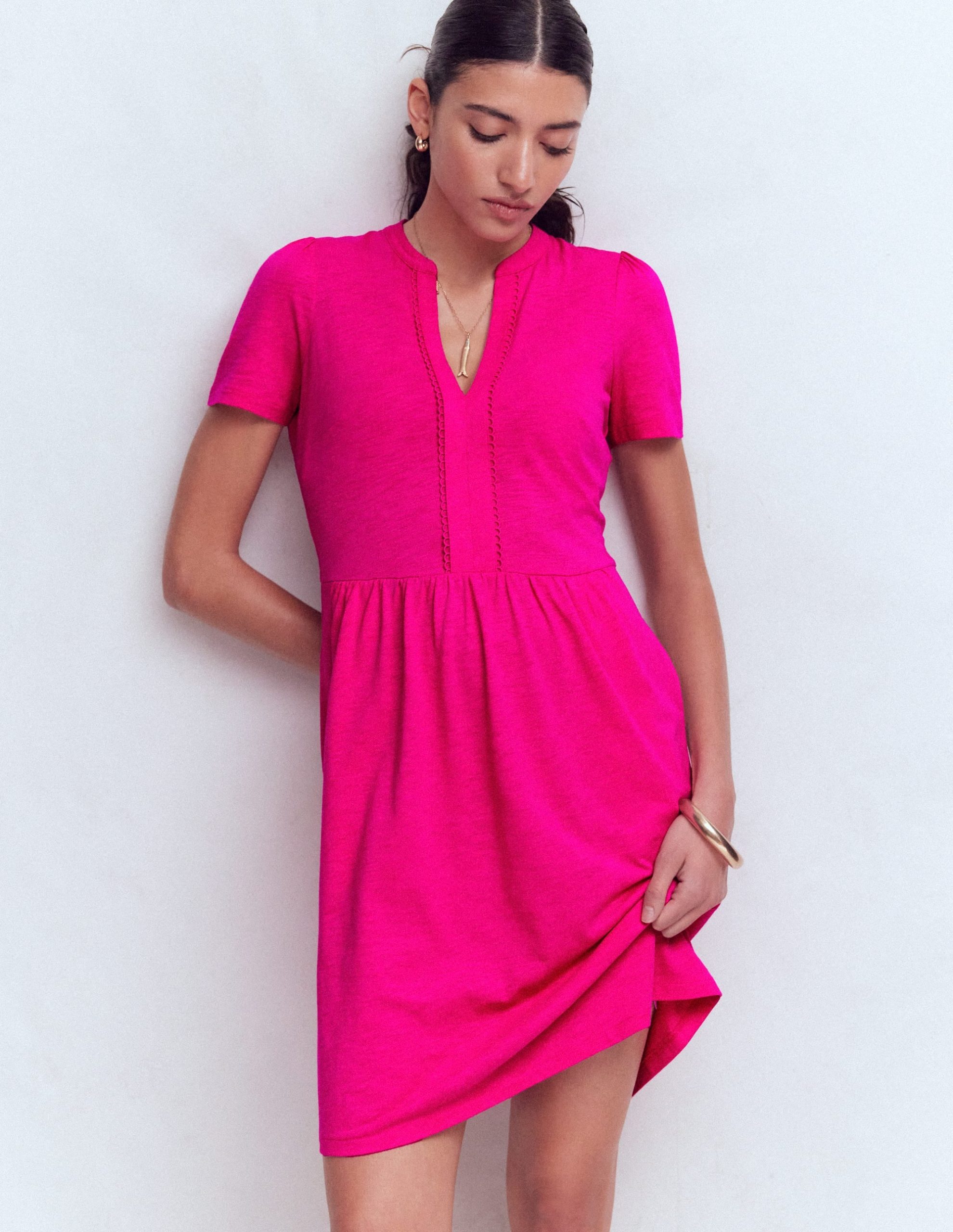 Naomi Short Sleeve Dress-Pink Peony - Image 5