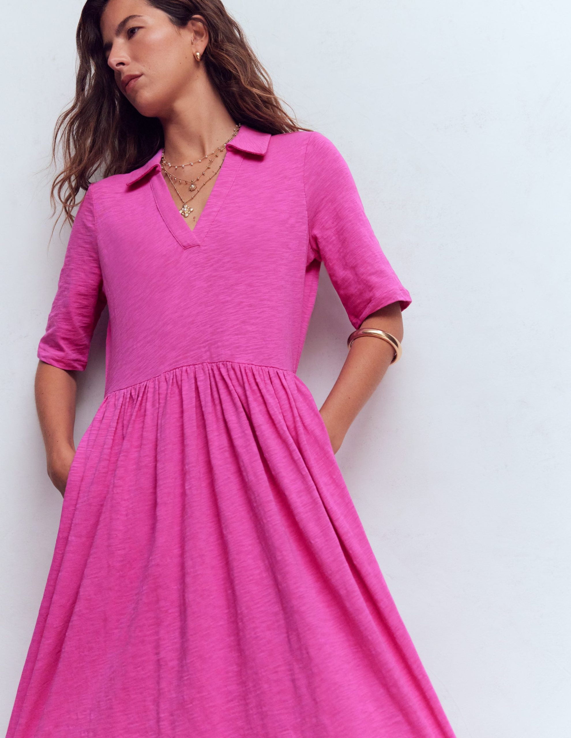 Aria Collared Jersey Dress-Passion Flower - Image 2