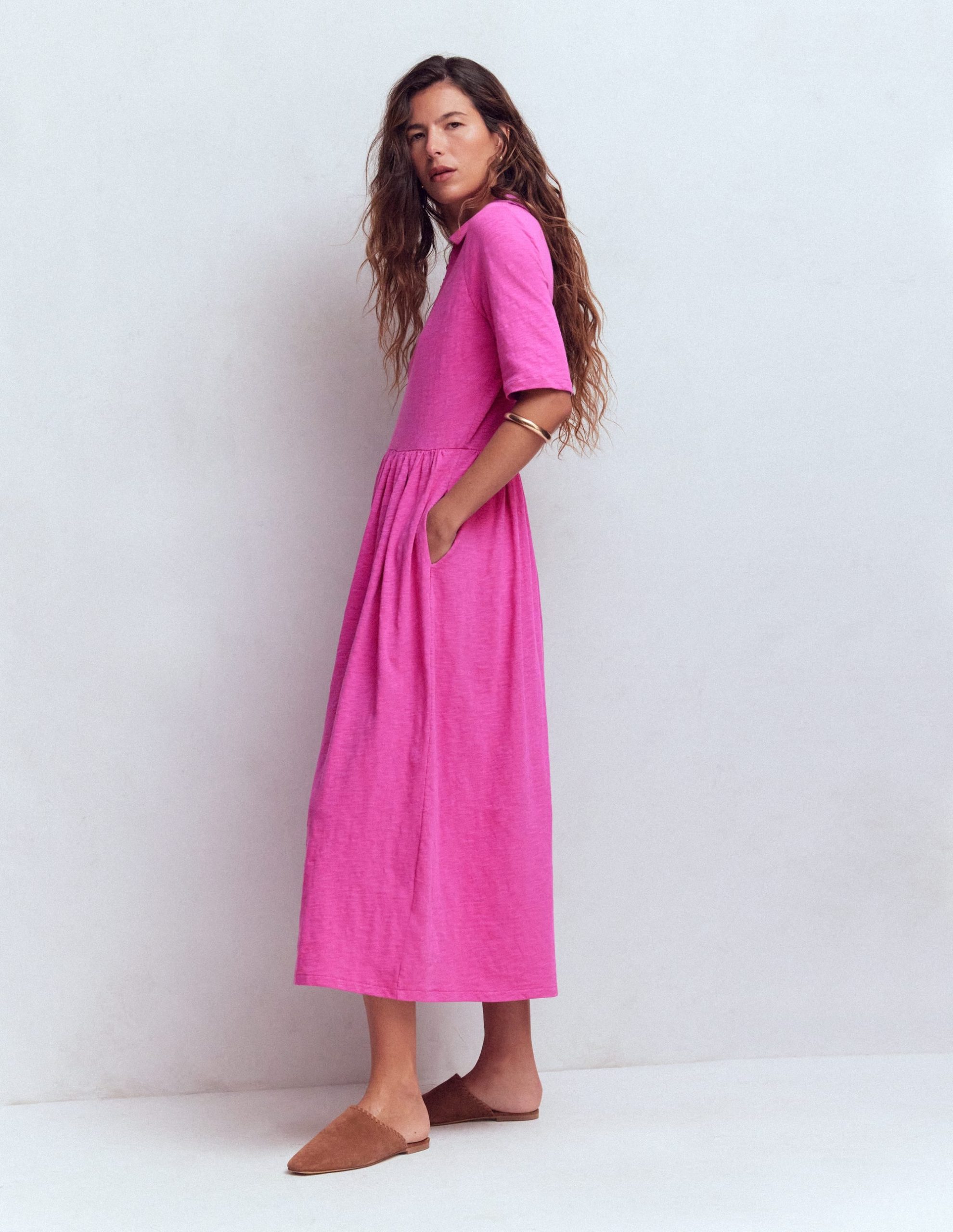 Aria Collared Jersey Dress-Passion Flower - Image 4