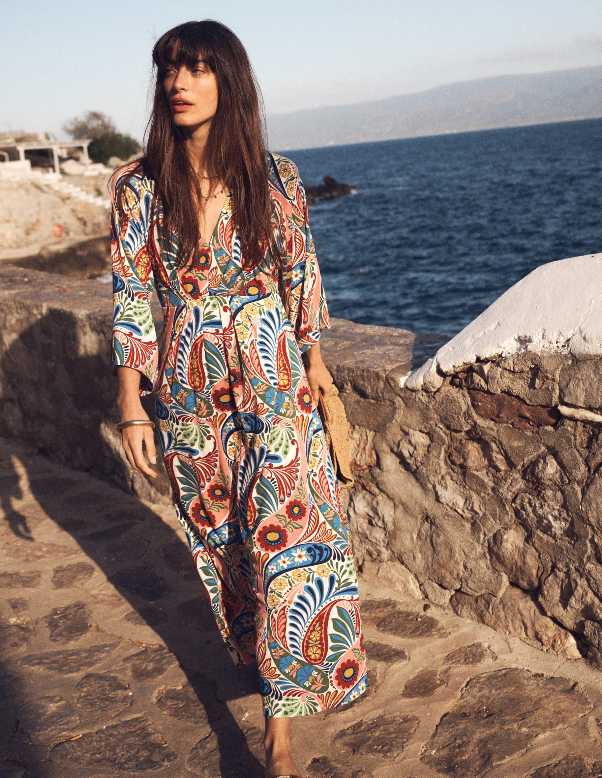 Nell Kimono Midi Jersey Dress-Multi. Enchanted Paisley - Image 6