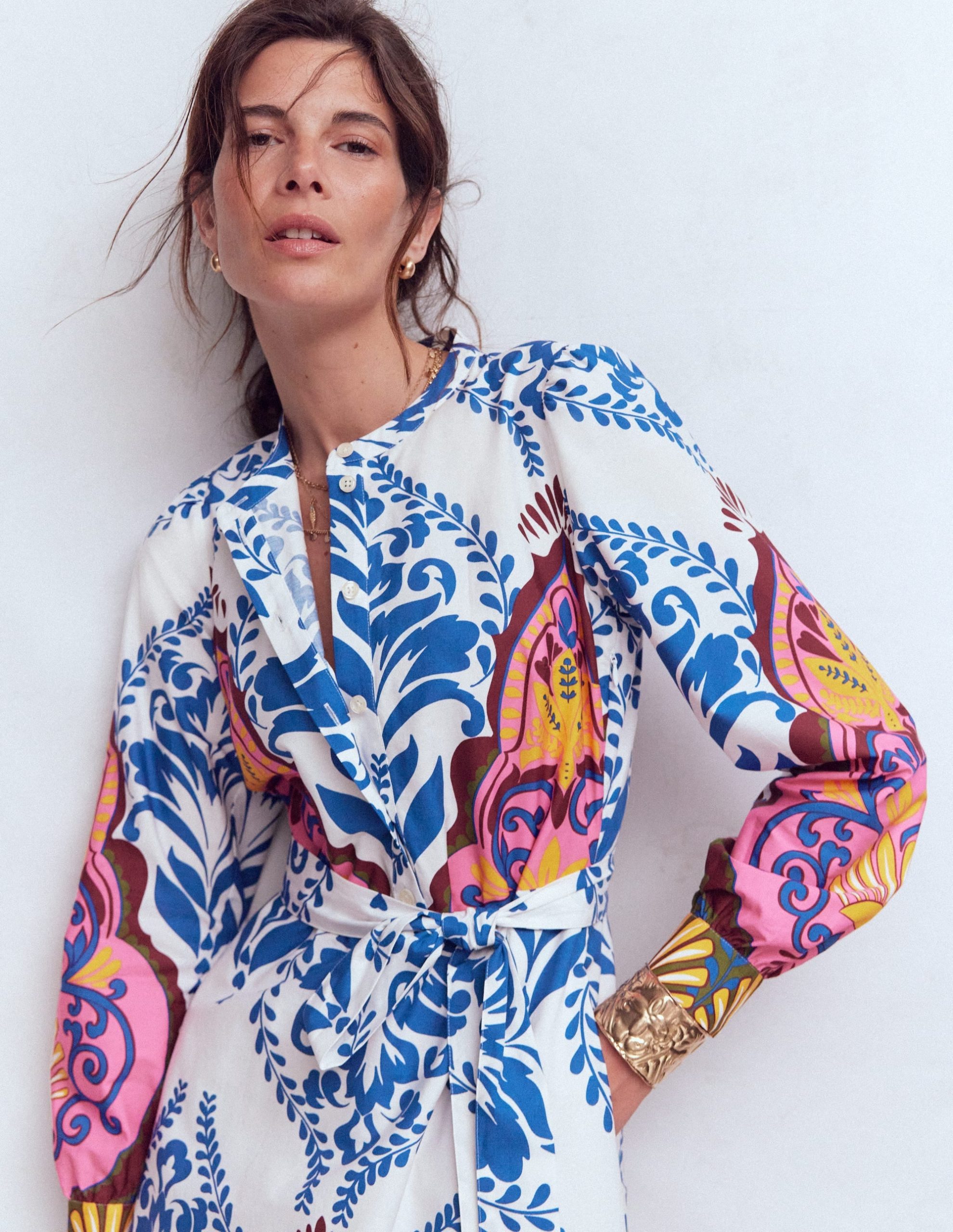 Ava Cotton Midi Dress-Multi. Ornamental Garden - Image 4