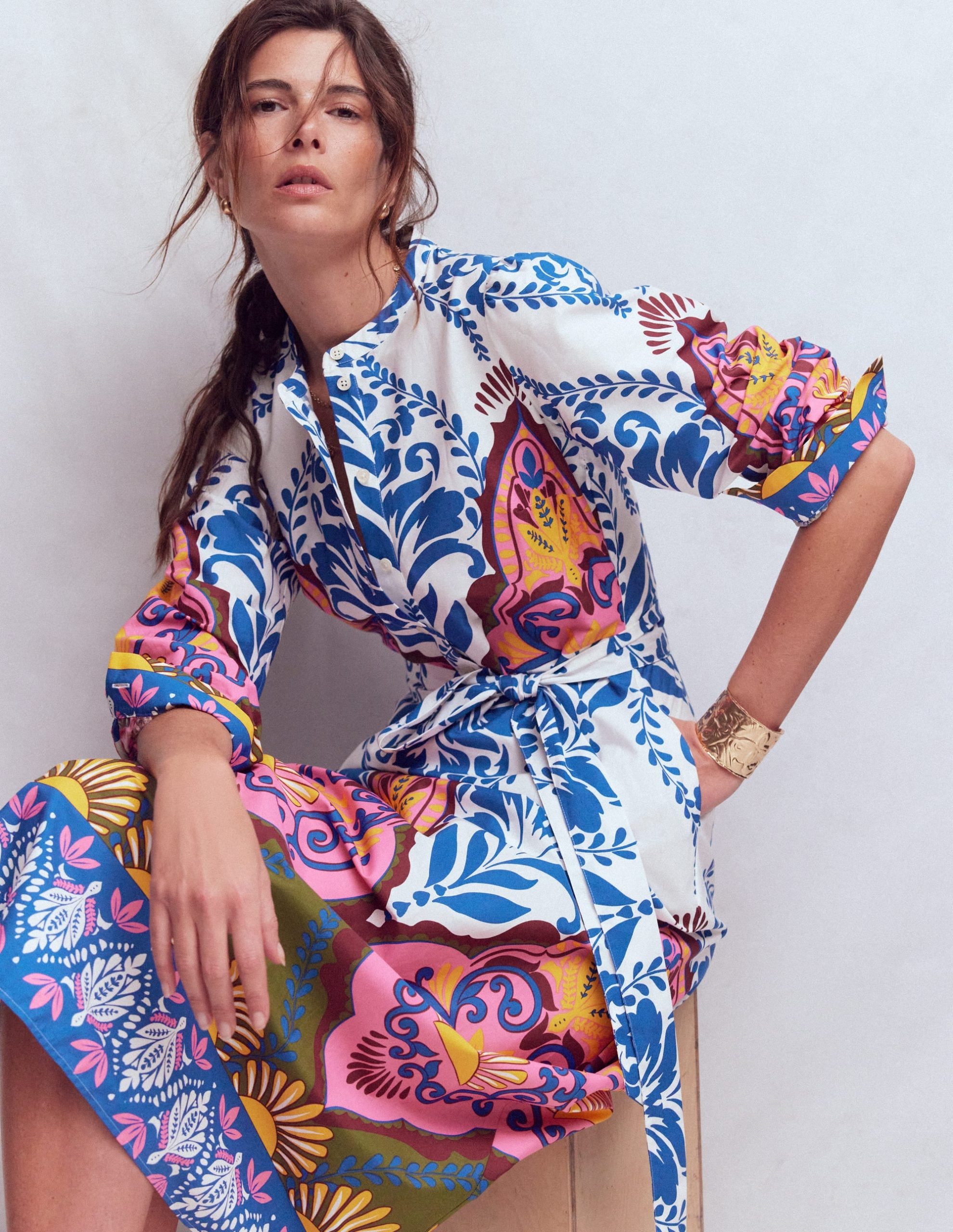 Ava Cotton Midi Dress-Multi. Ornamental Garden - Image 5