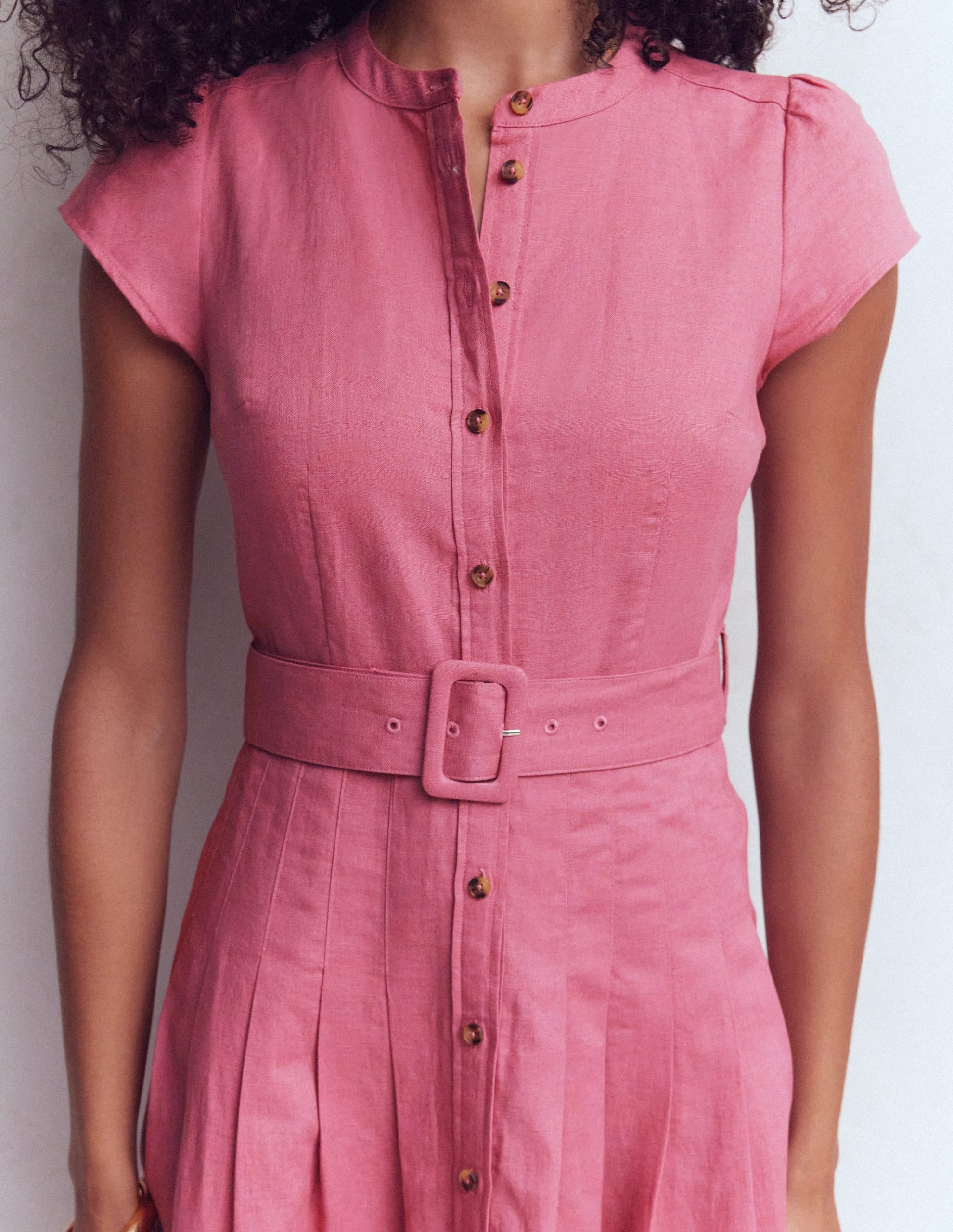 Arabella Linen Blend Dress-Pink Heather - Image 2