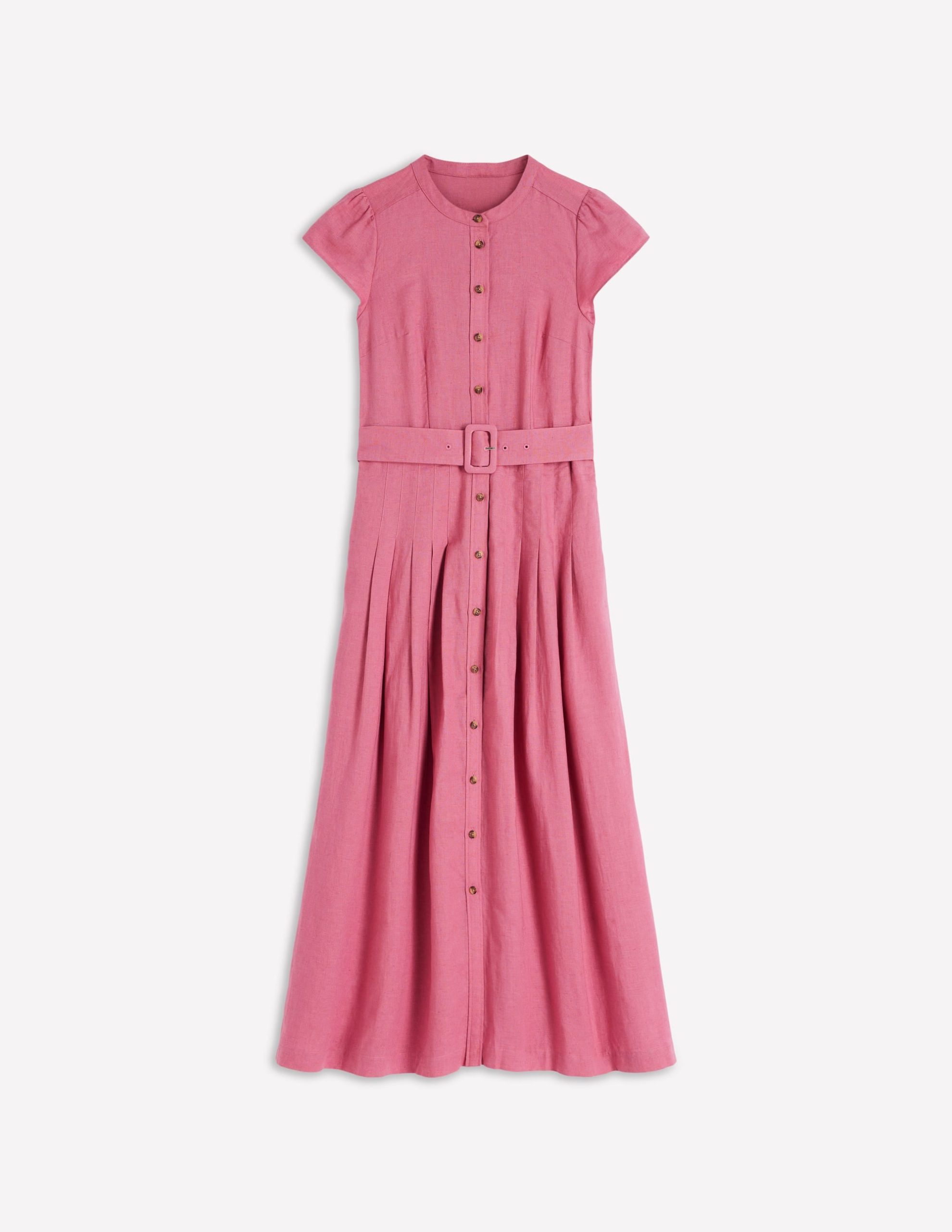 Arabella Linen Blend Dress-Pink Heather - Image 7