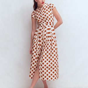 Arabella Cotton Maxi Dress-Ginger. Painted Dot