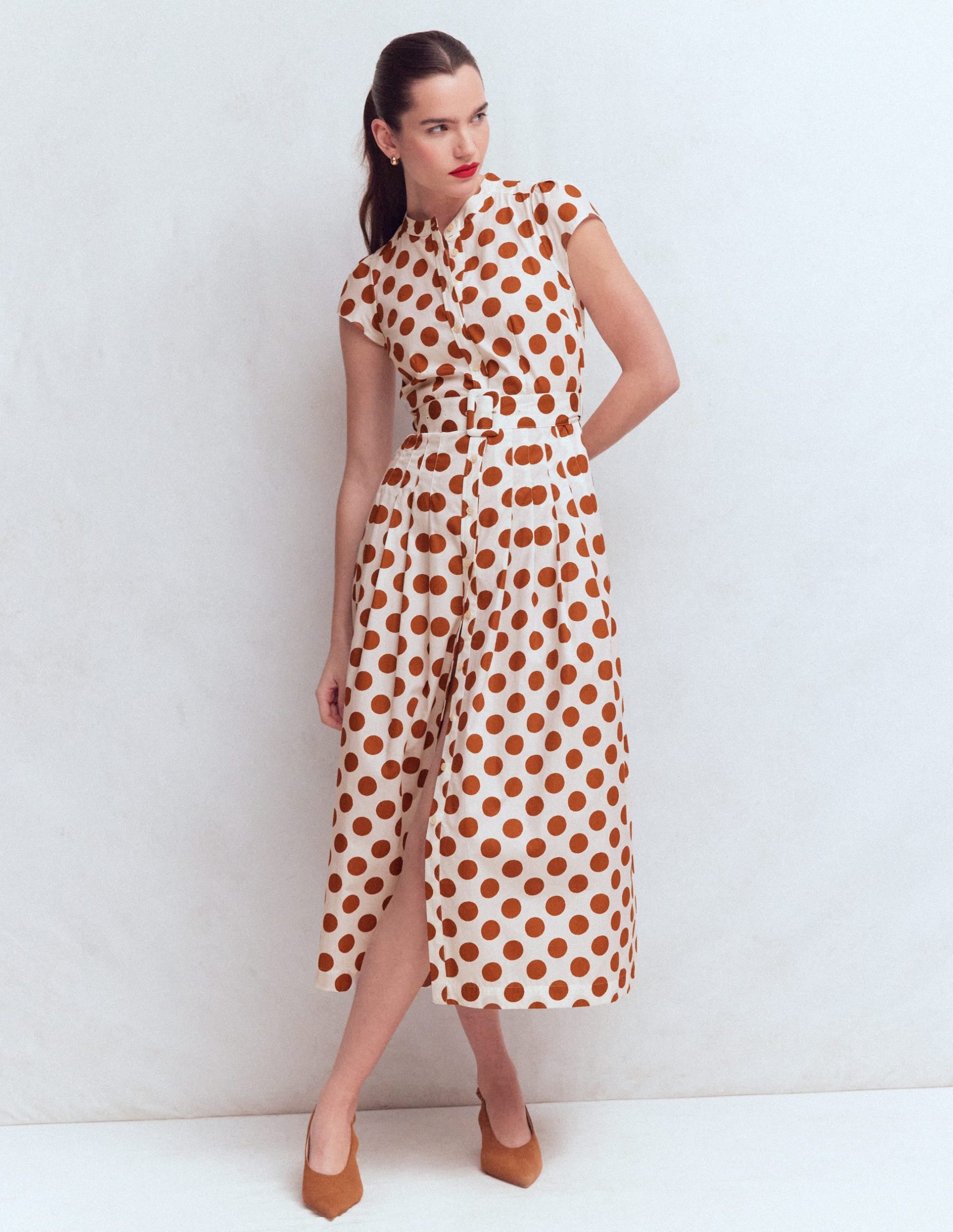 Arabella Cotton Maxi Dress-Ginger. Painted Dot