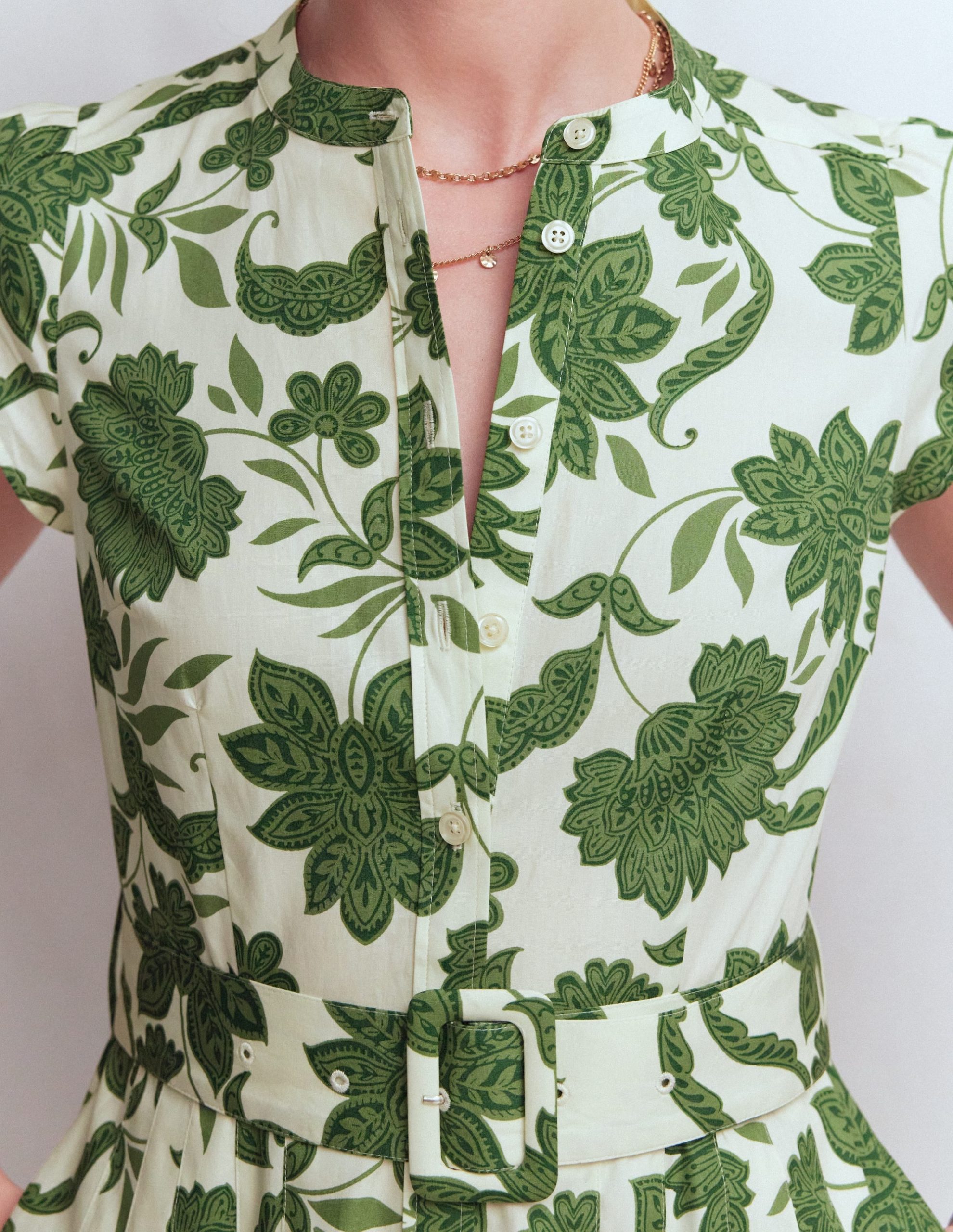 Arabella Cotton Maxi Dress-Green Elegant Blossom - Image 2