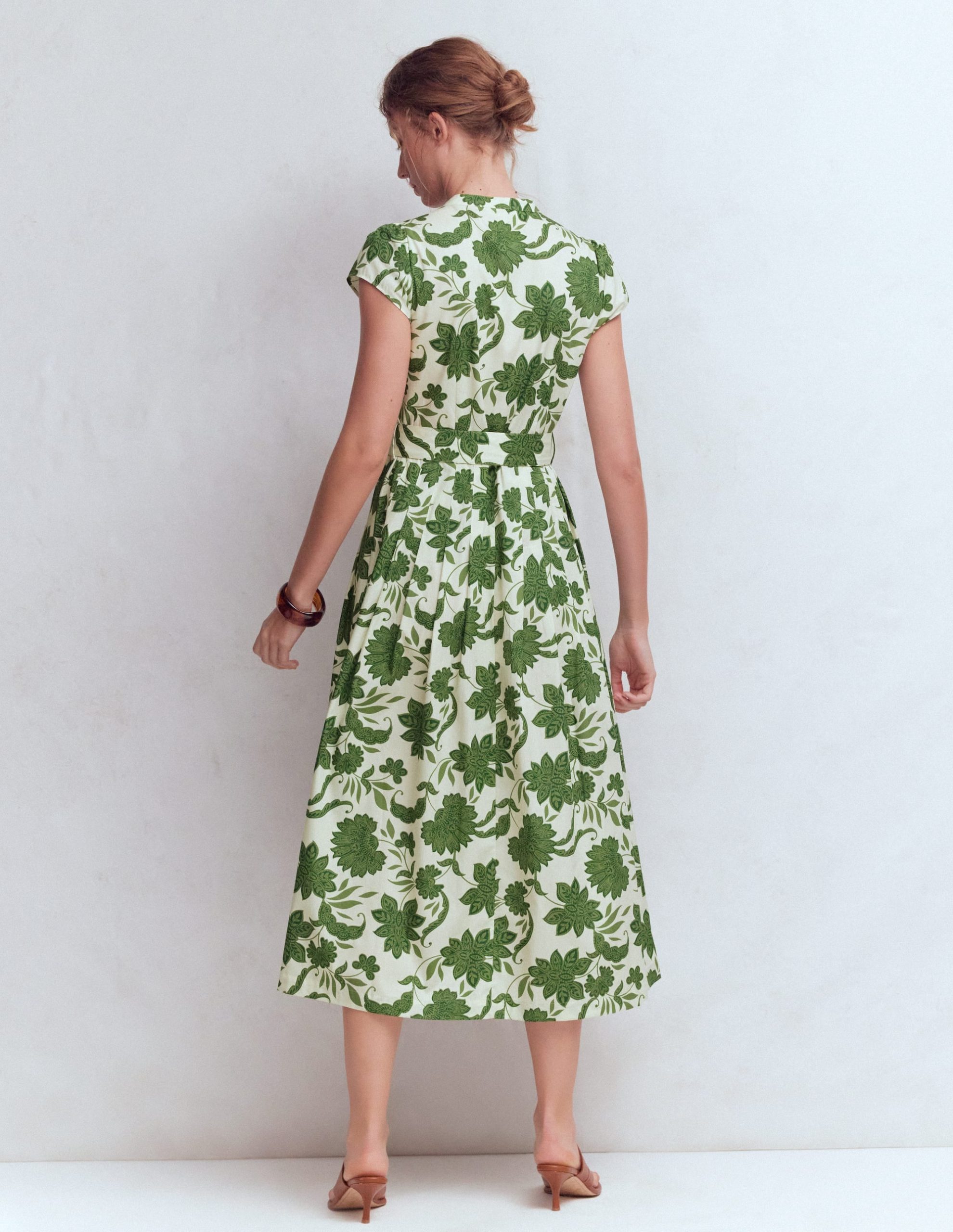 Arabella Cotton Maxi Dress-Green Elegant Blossom - Image 3
