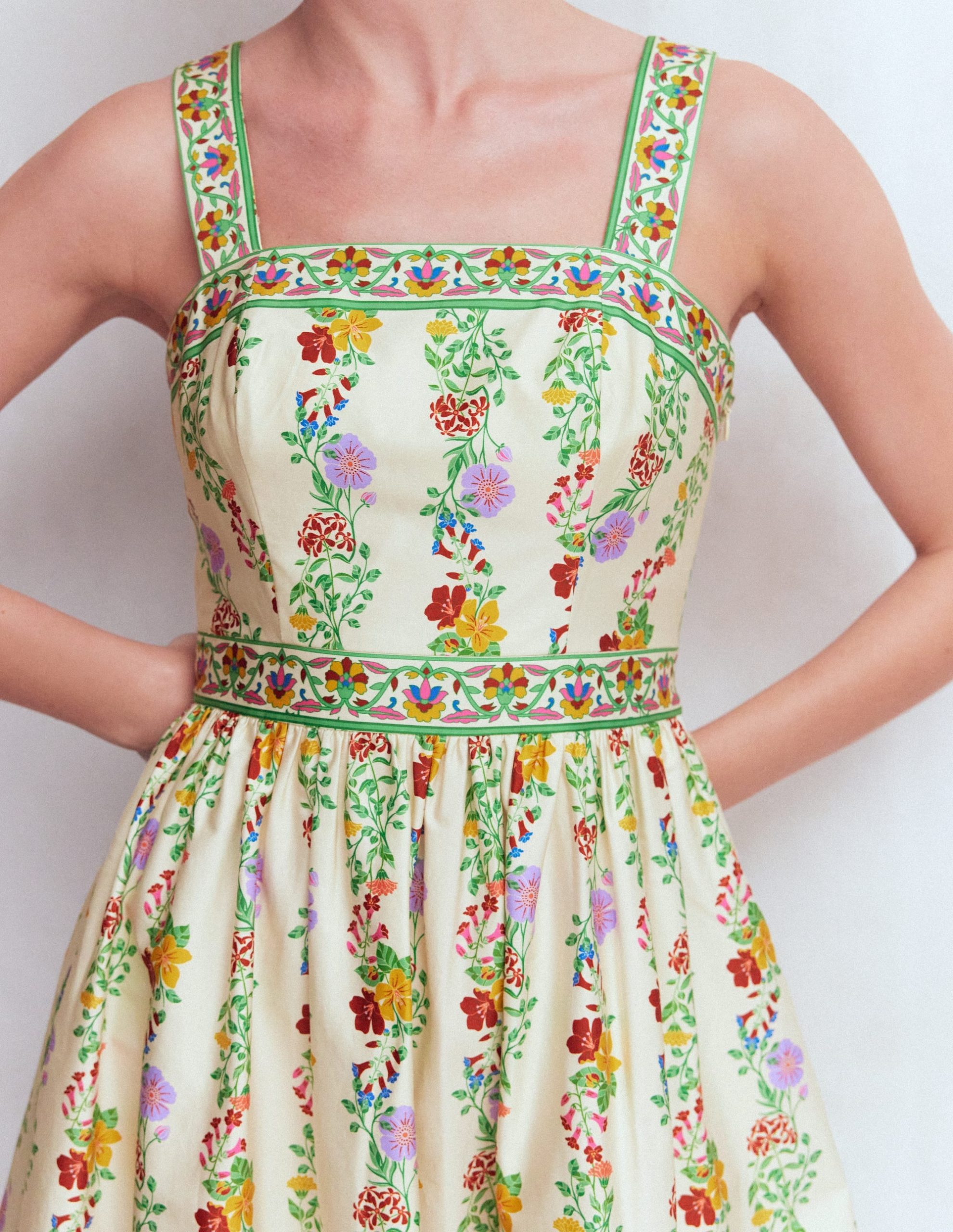 Square Neck Occasion Dress-Ivory. Blossom Trail - Image 2