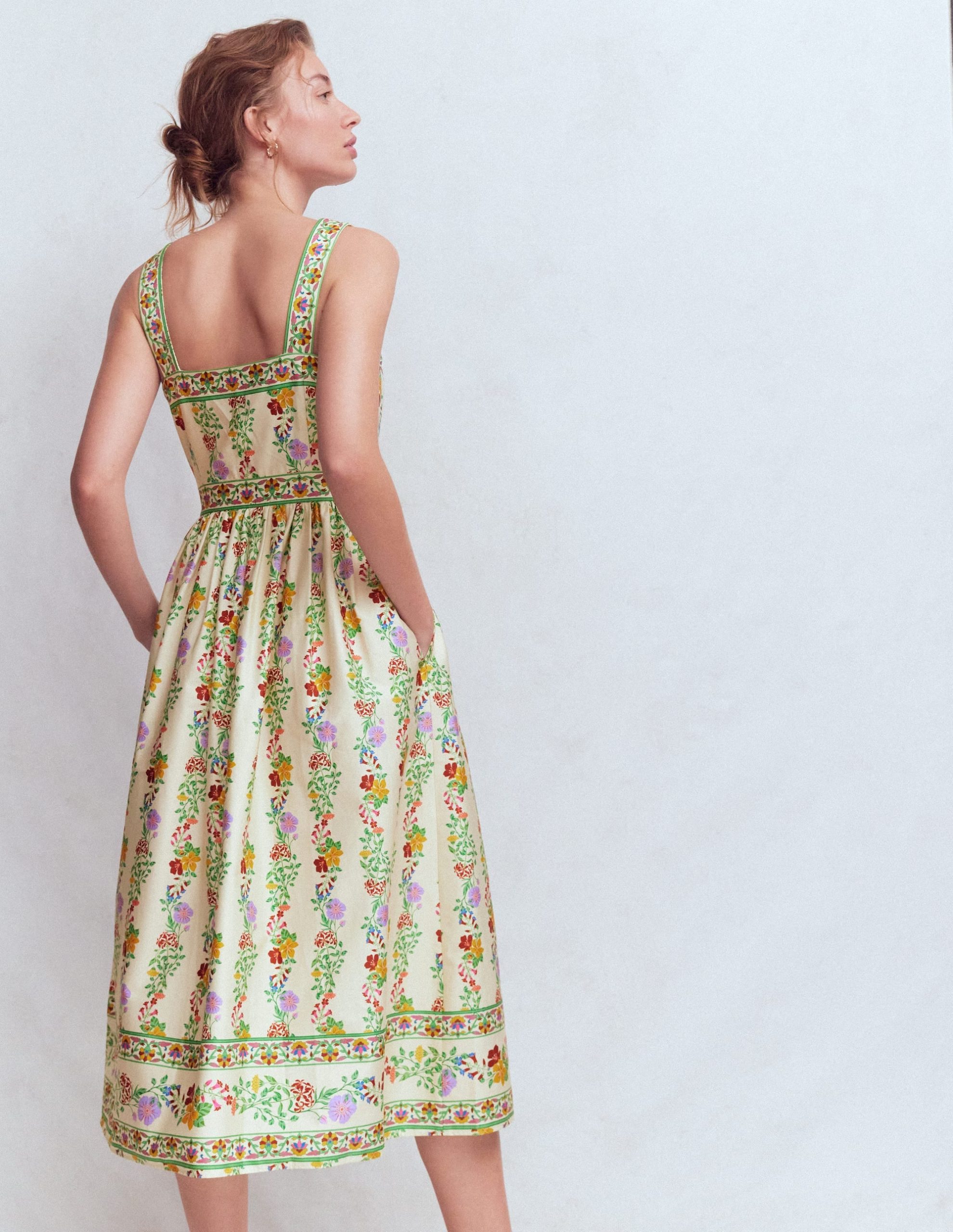 Square Neck Occasion Dress-Ivory. Blossom Trail - Image 3