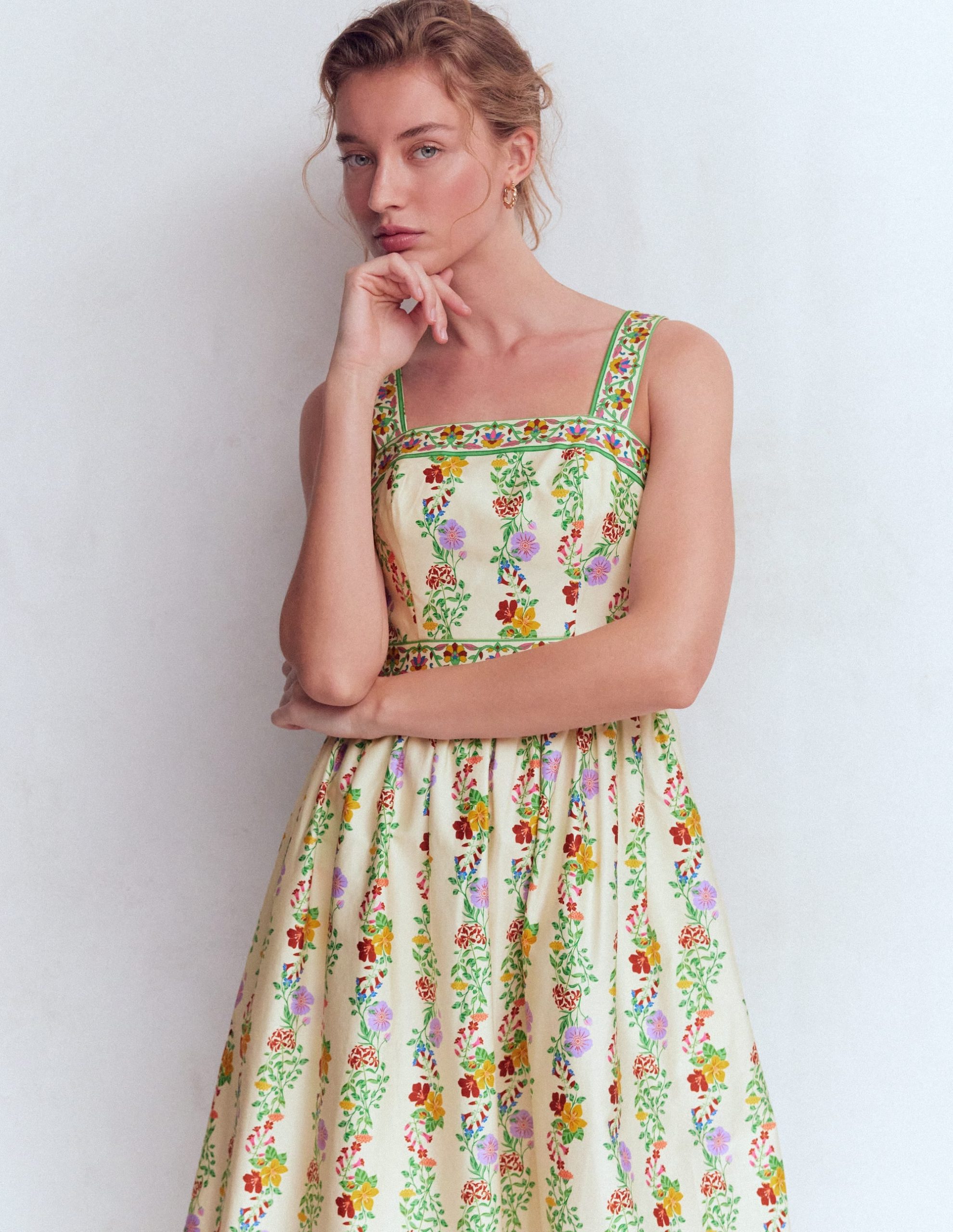 Square Neck Occasion Dress-Ivory. Blossom Trail - Image 4