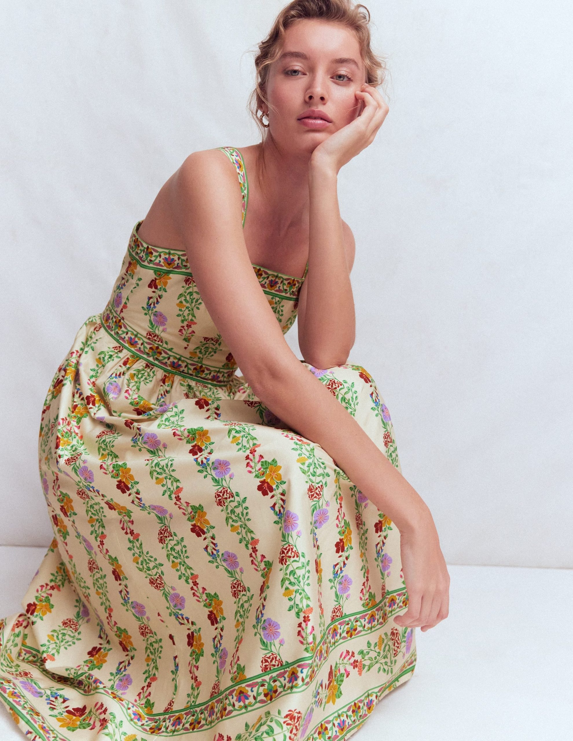 Square Neck Occasion Dress-Ivory. Blossom Trail - Image 6