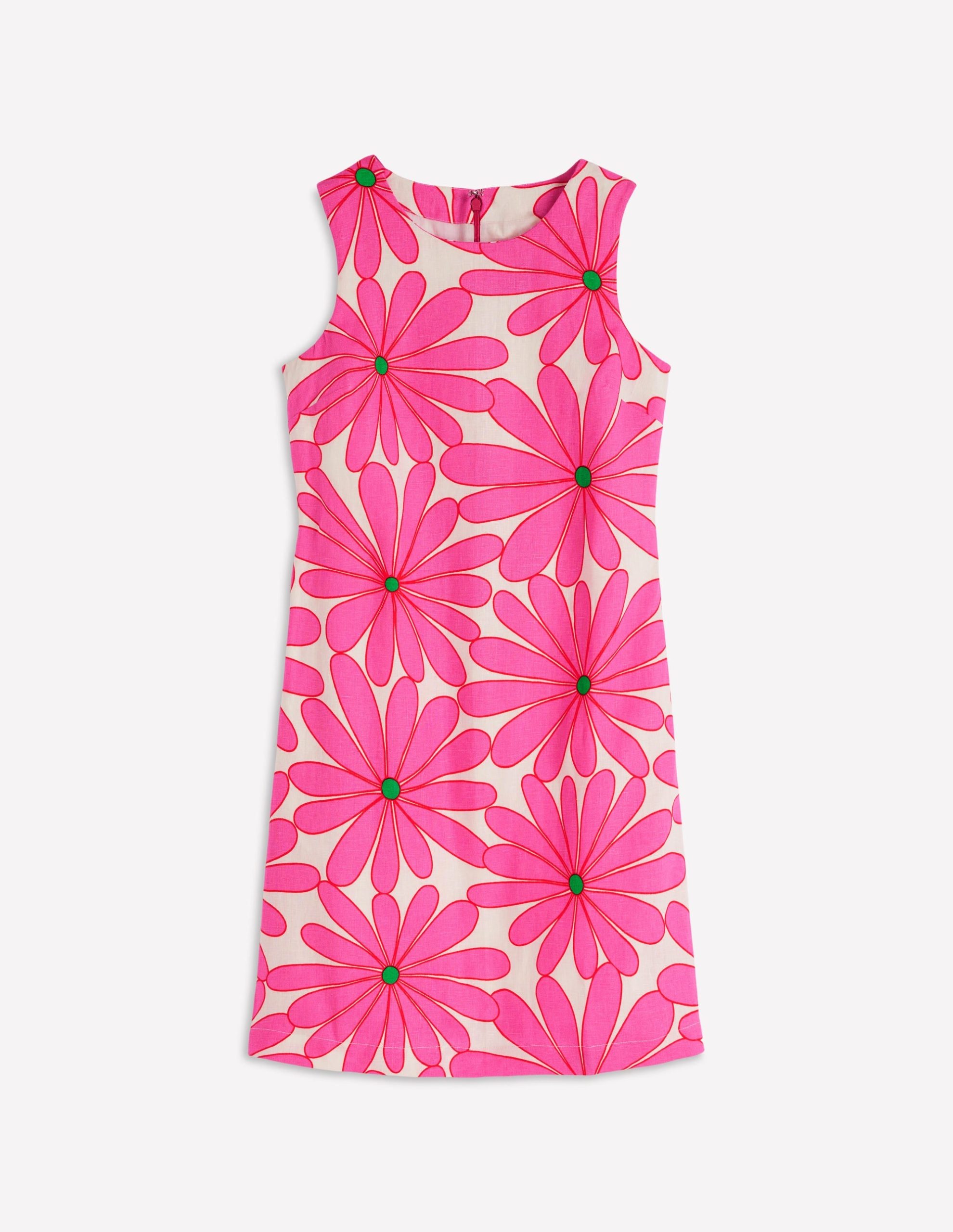 Linen Shift Dress-Pink. Daisy Blossom - Image 7