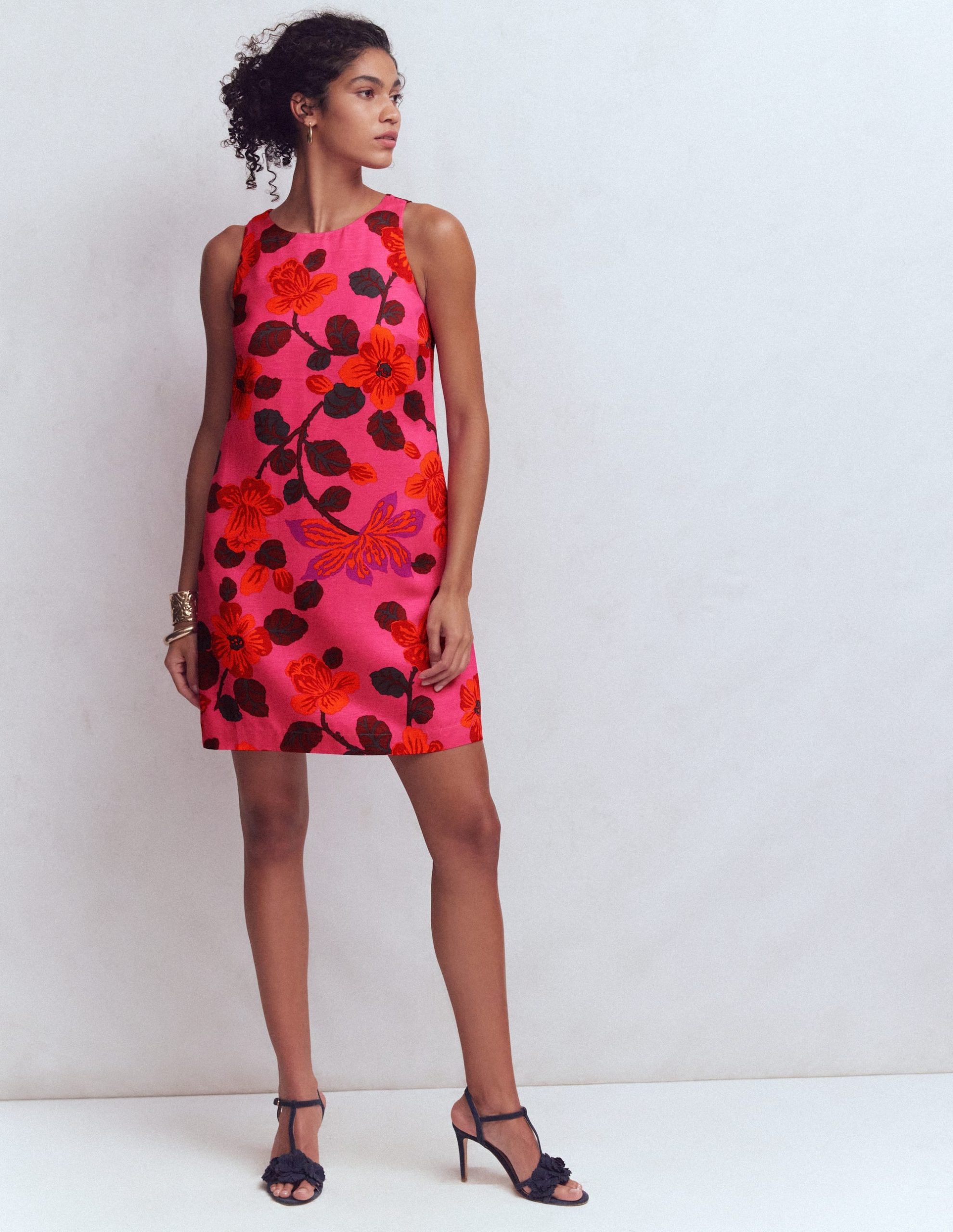 Classic Shift Dress-Pink. Elaborate Blossom - Image 4
