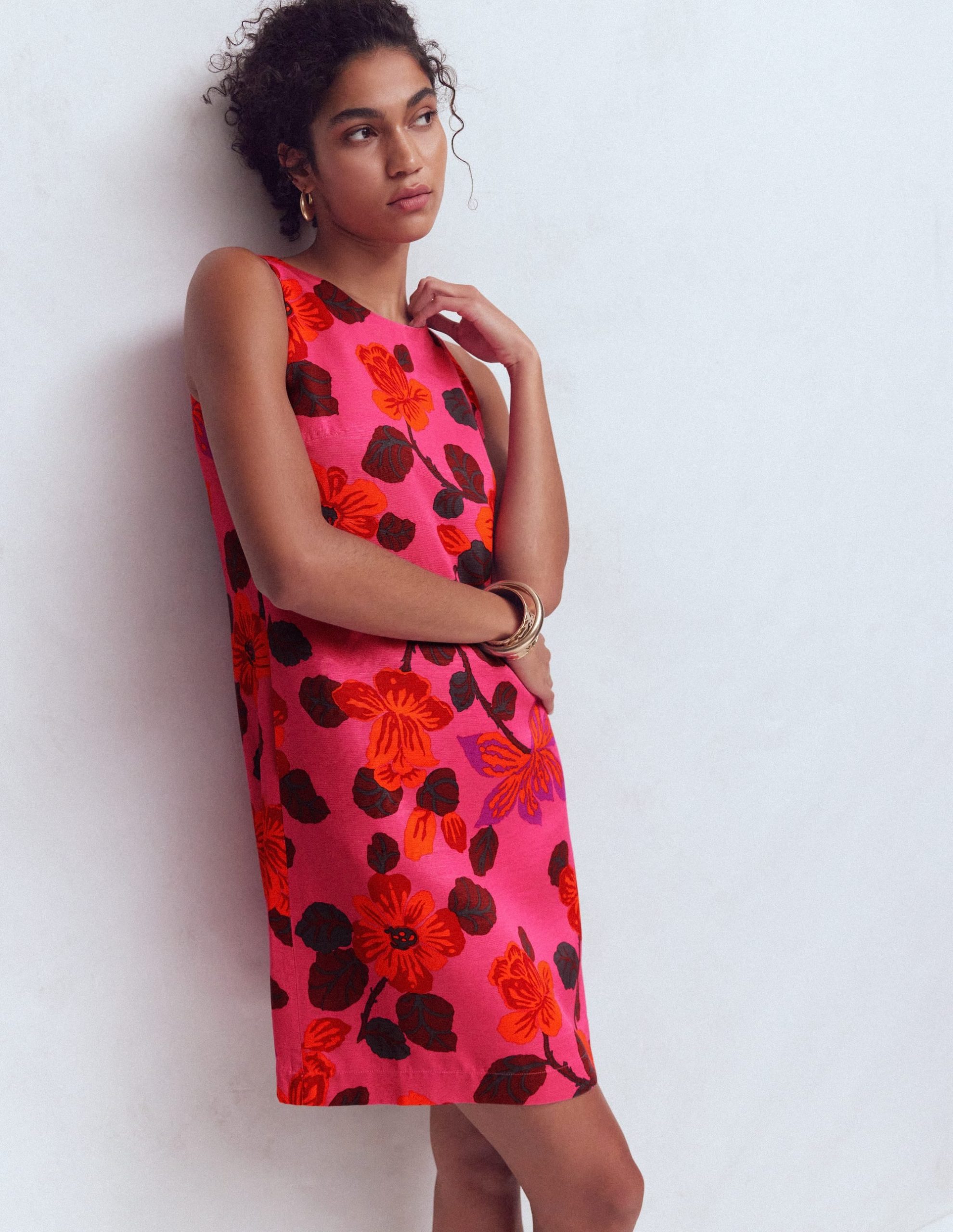 Classic Shift Dress-Pink. Elaborate Blossom - Image 5