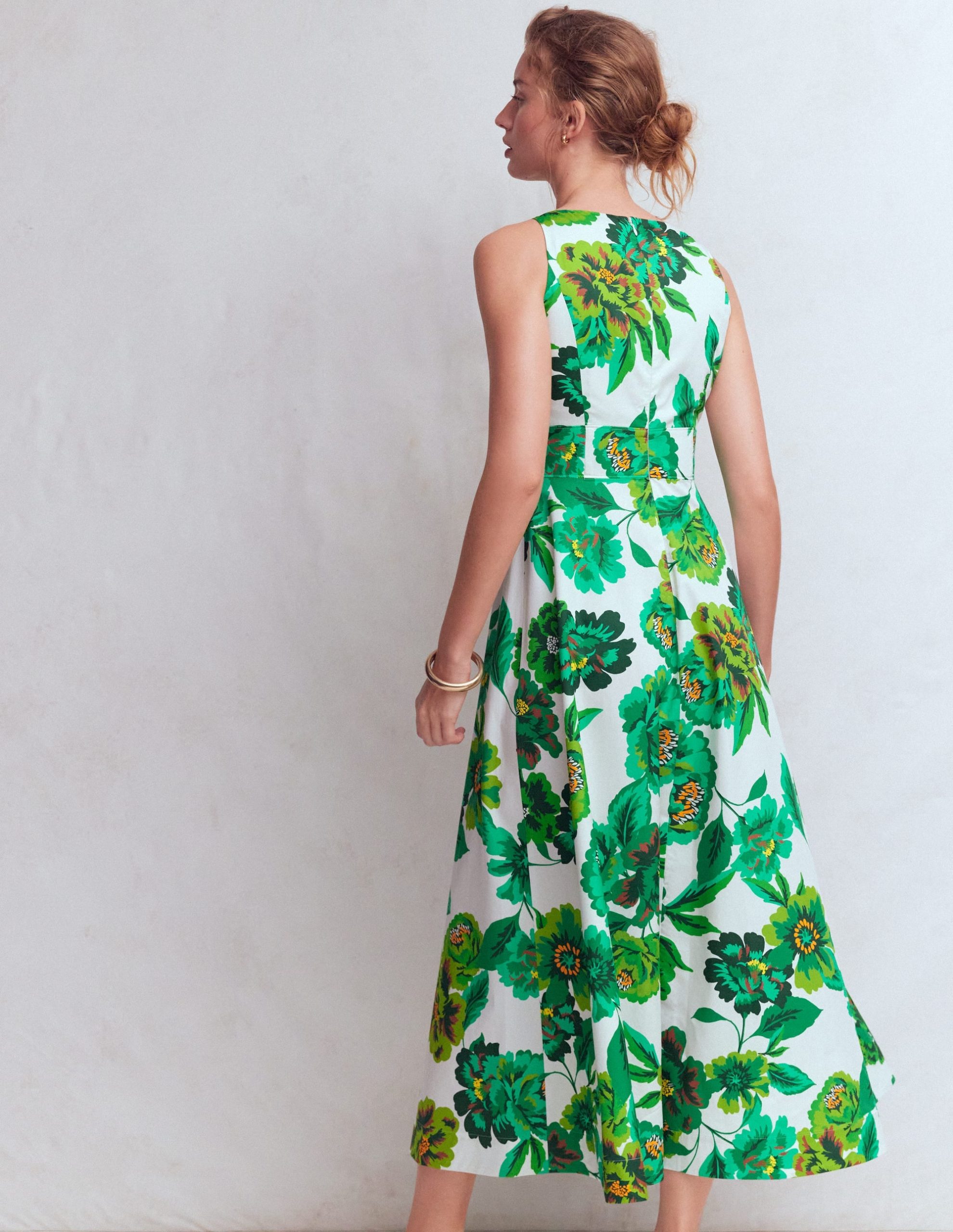 Silvia Boned Bodice Maxi Dress-Green Opulent Blossom - Image 3