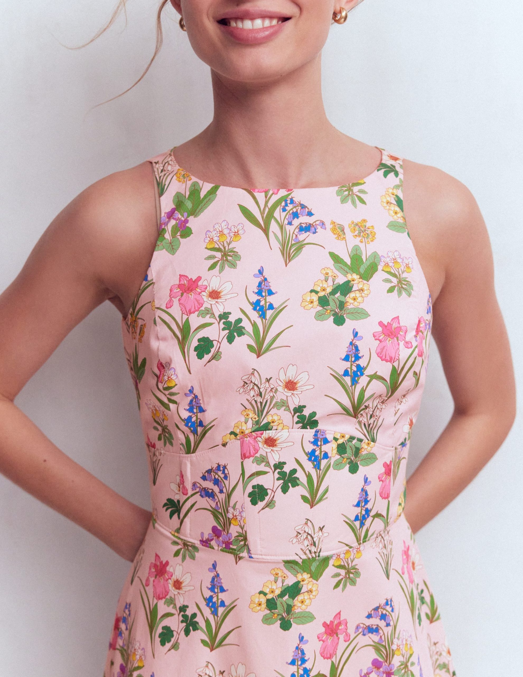 Silvia Boned Bodice Maxi Dress-French Pink. Delicate Blossom - Image 2
