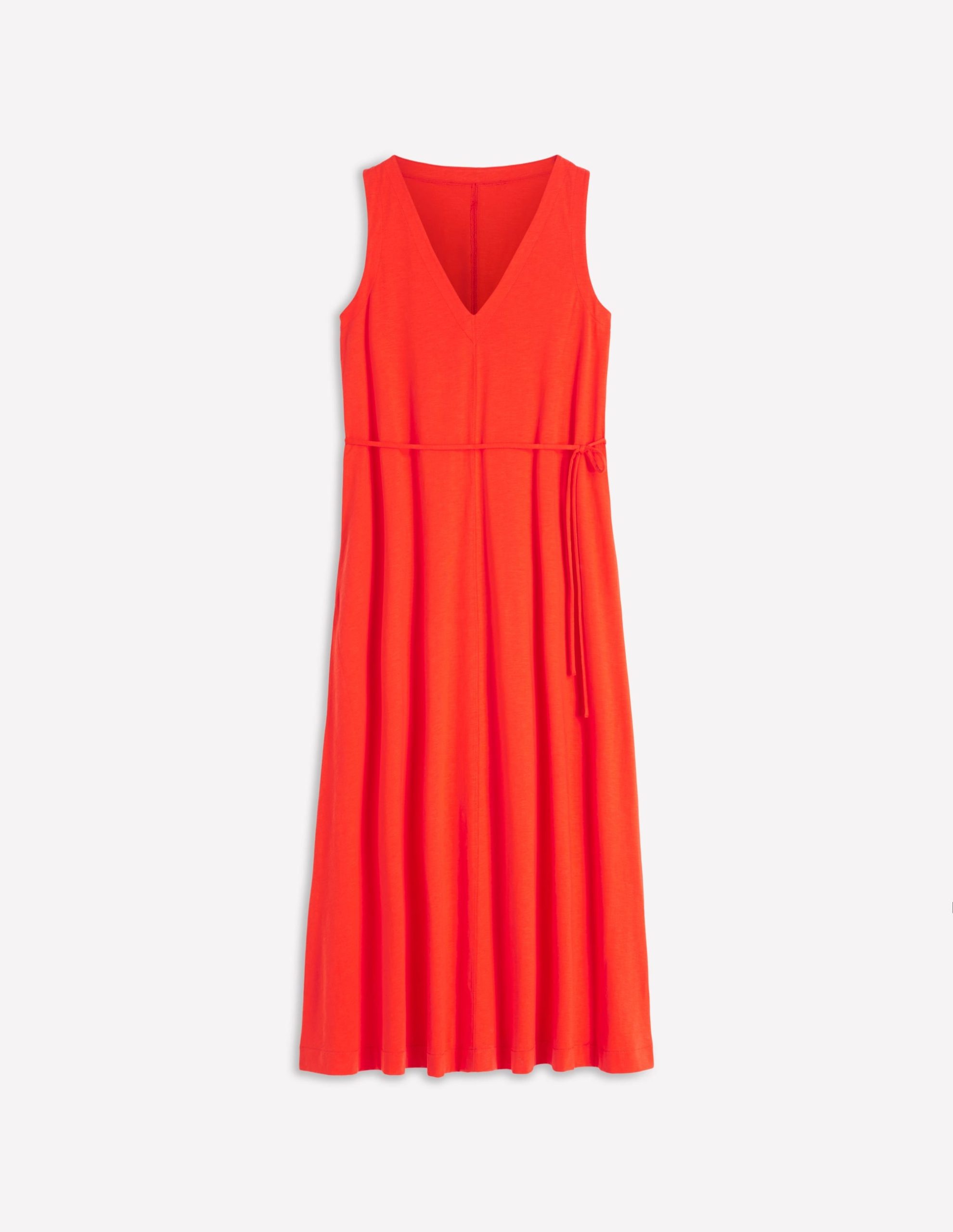 Mia V-neck Jersey Midi Dress-Firecracker Red - Image 7