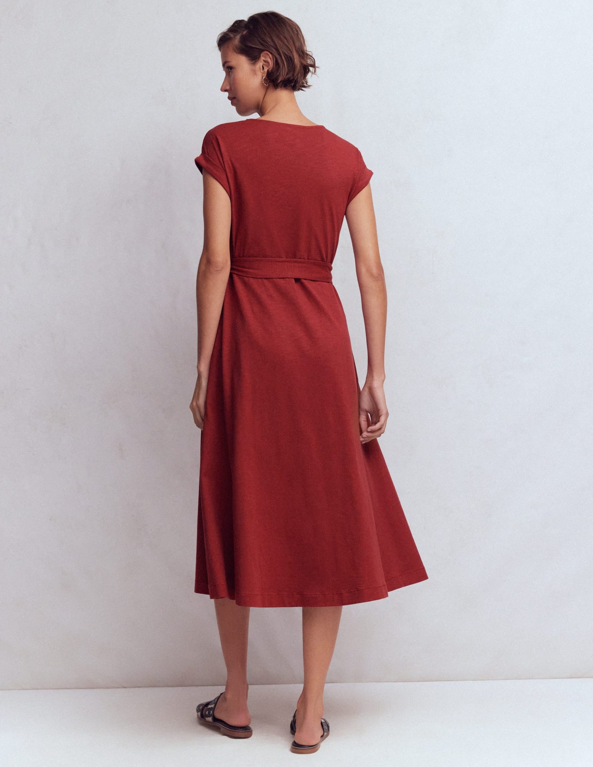 Eve Jersey Midi Dress-Rich Chestnut - Image 3