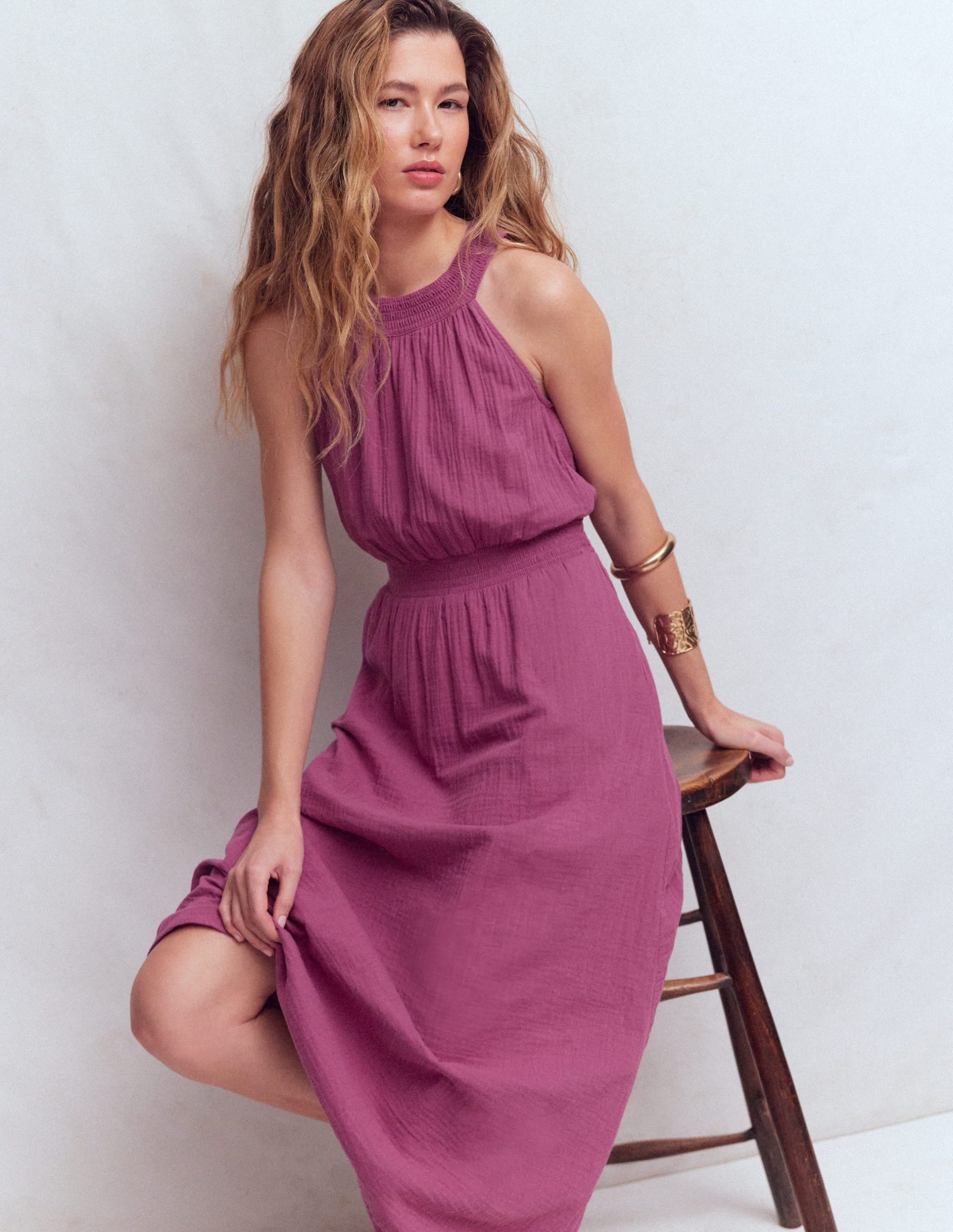 Daphne Double Cloth Dress-Warm Mauve - Image 4