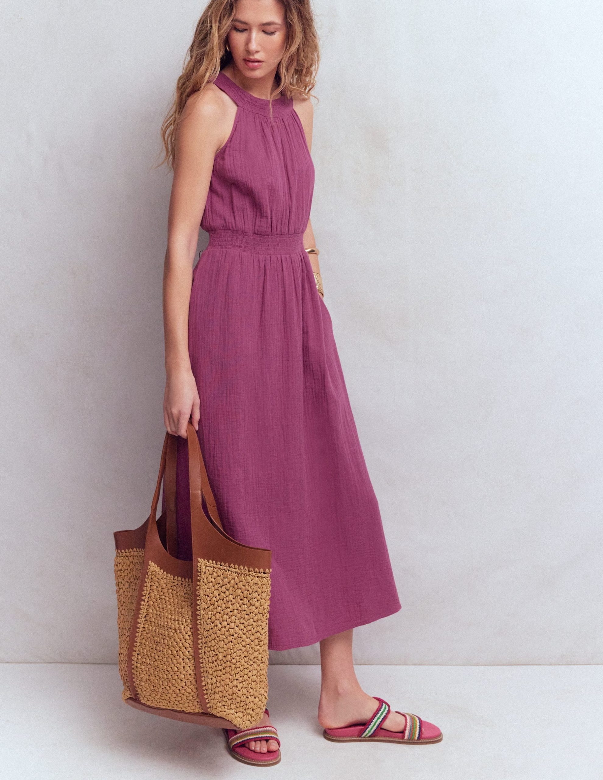 Daphne Double Cloth Dress-Warm Mauve - Image 5