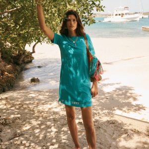 Hattie Jersey T-shirt Dress-Glaze Blue