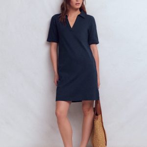 Tilda Jersey T-shirt Dress-Navy