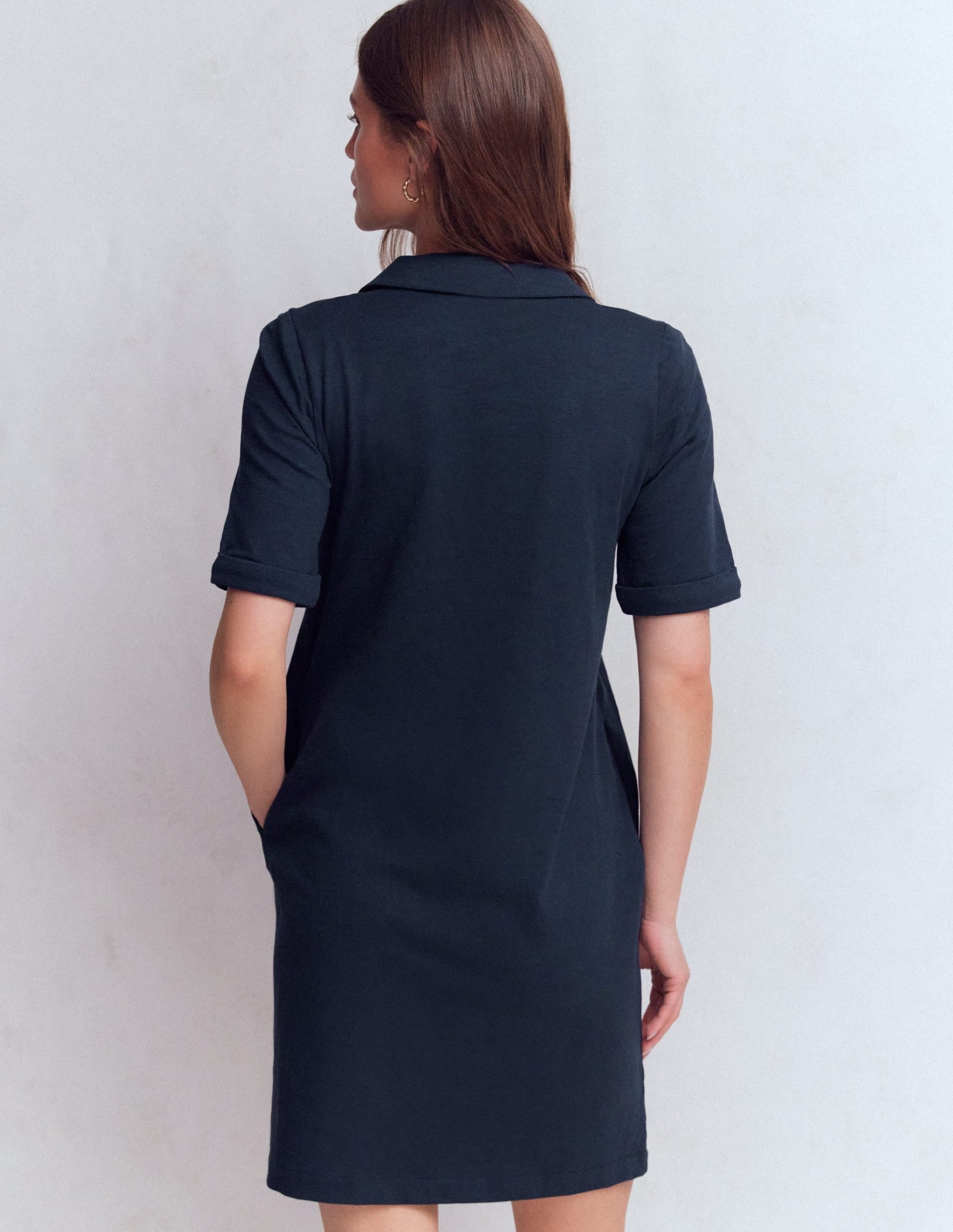 Tilda Jersey T-shirt Dress-Navy - Image 3