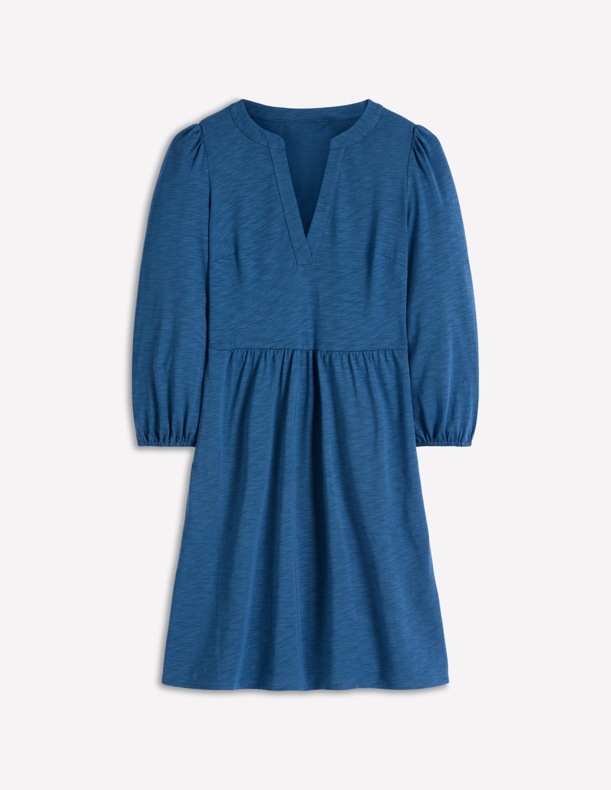 Cathy Notch Neck Jersey Dress-Tourmaline Blue - Image 5