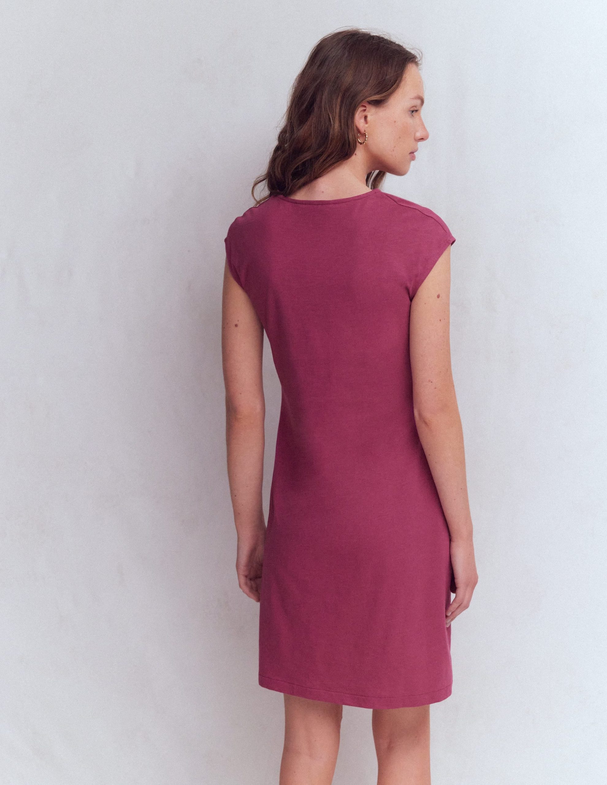 Delilah Twist Short Dress-Raspberry Coulis - Image 3