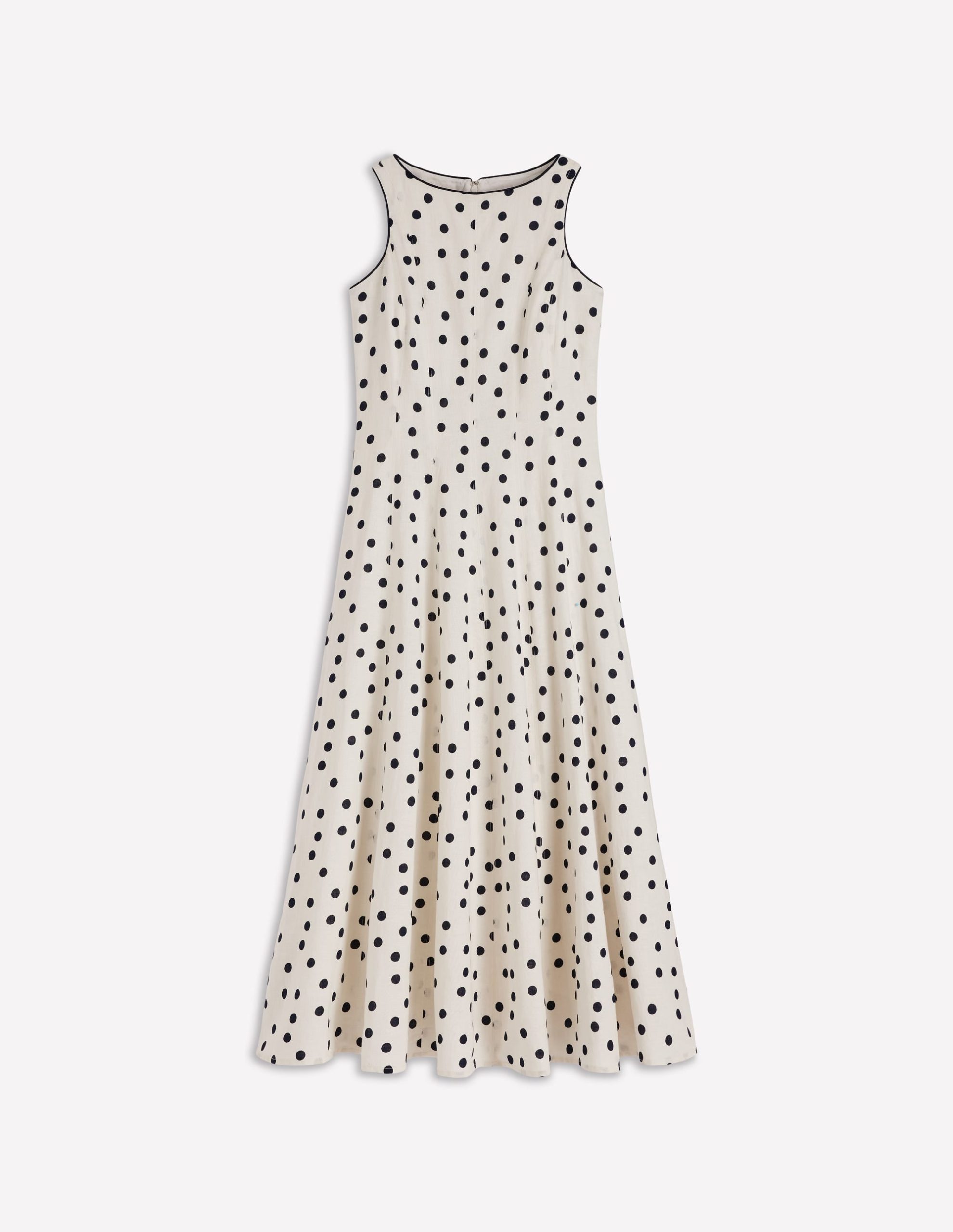 Annet Linen Blend Midi Dress-Ivory Painted Dot Spaced - Image 7